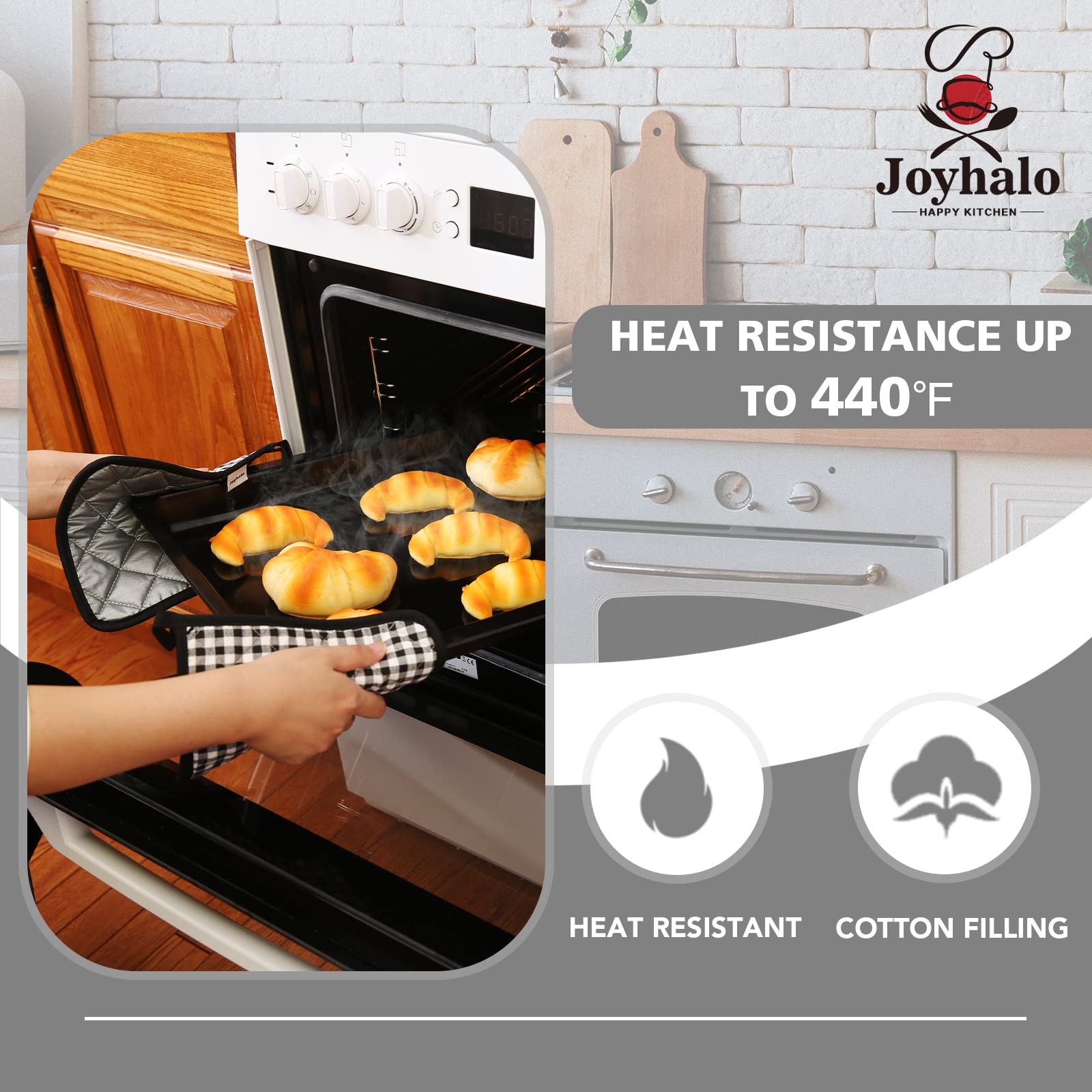 Joyhalo 4 Pack Buffalo Plaid Christmas Pot Holders For Kitchen Heat Resistant Pot Holders Sets Oven Hot Pads For Cooking Baking,