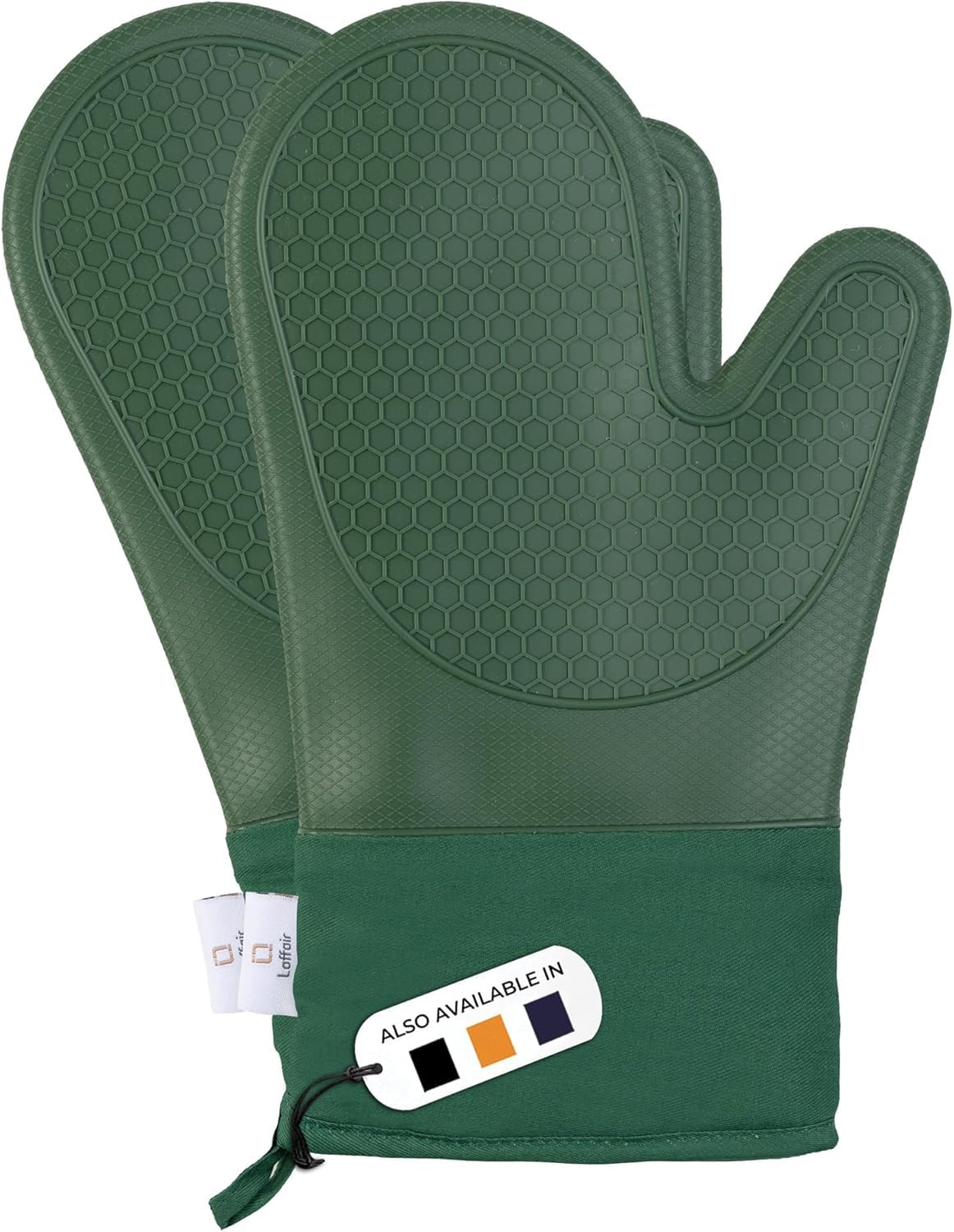 Silicone Oven Gloves Heat Resistant By Laffair - Green Oven Gloves Silicone Oven Mitts Heat Resistant - Premium Non-Slip Design