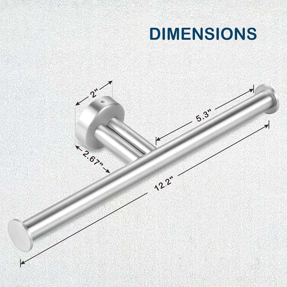 Double Roll Toilet Paper Holder Wall Mount for Bathroom Kitchen  Brushed Nickel SUS304 Stainless Steel 2 in 1 Dual Tissue Holder
