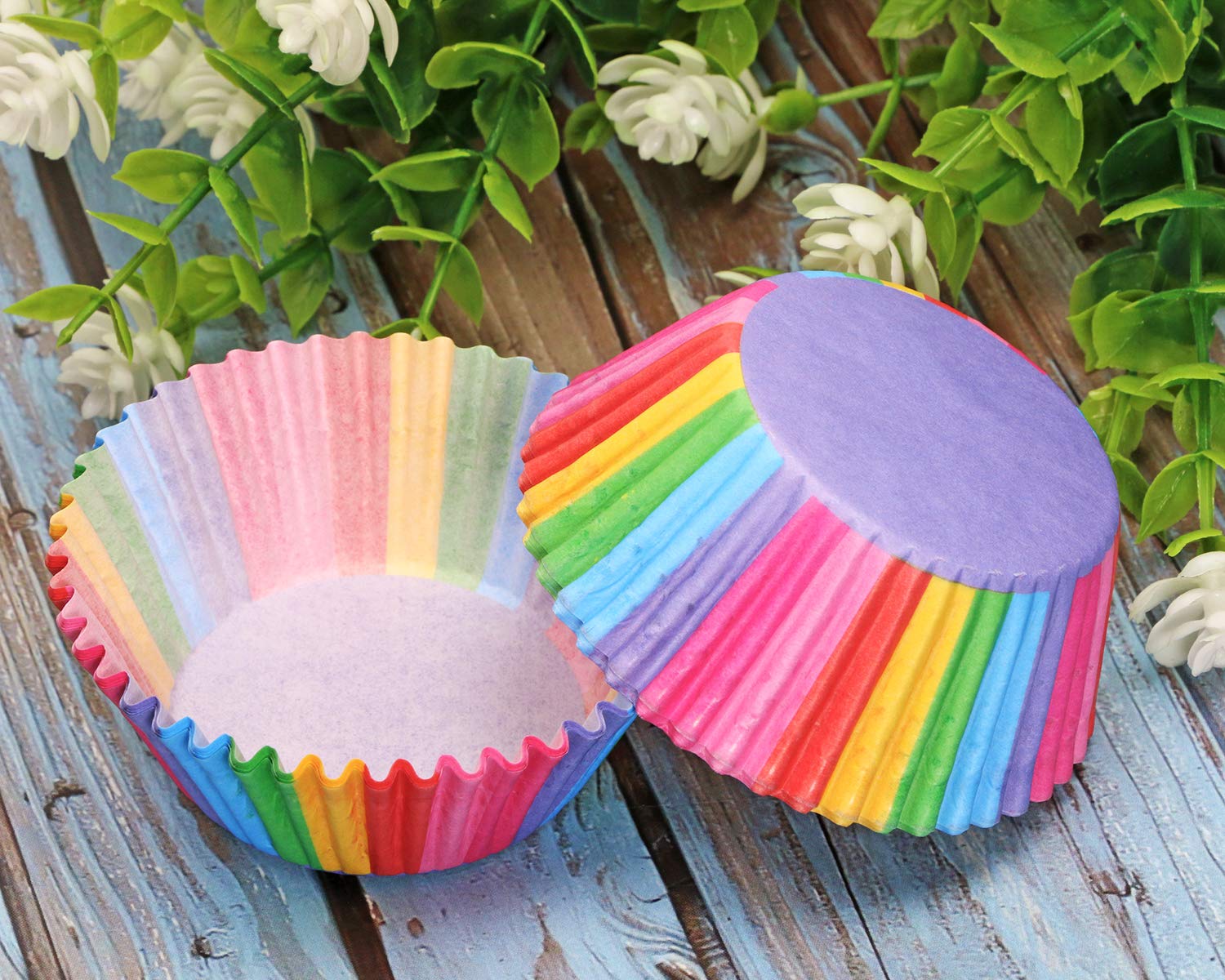 Mini Skater 100Pcs Standard Size Paper Baking Cups Rainbow Cupcake Liners For Wedding Birthday Party Muffins Cupcakes Cake Balls