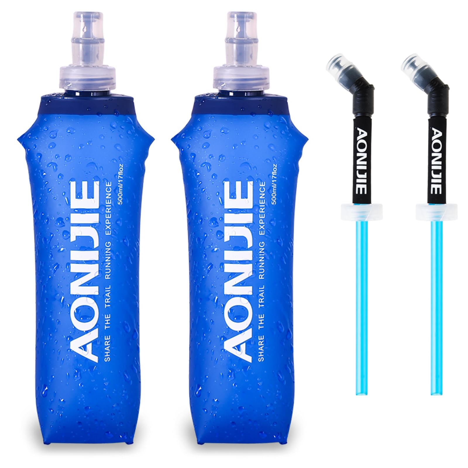 Triwonder Collapsible Water Bottles Tpu Soft Flask Running Bottles Bpa-Free Sports Flasks For Hiking Climbing Camping (500Ml/16.