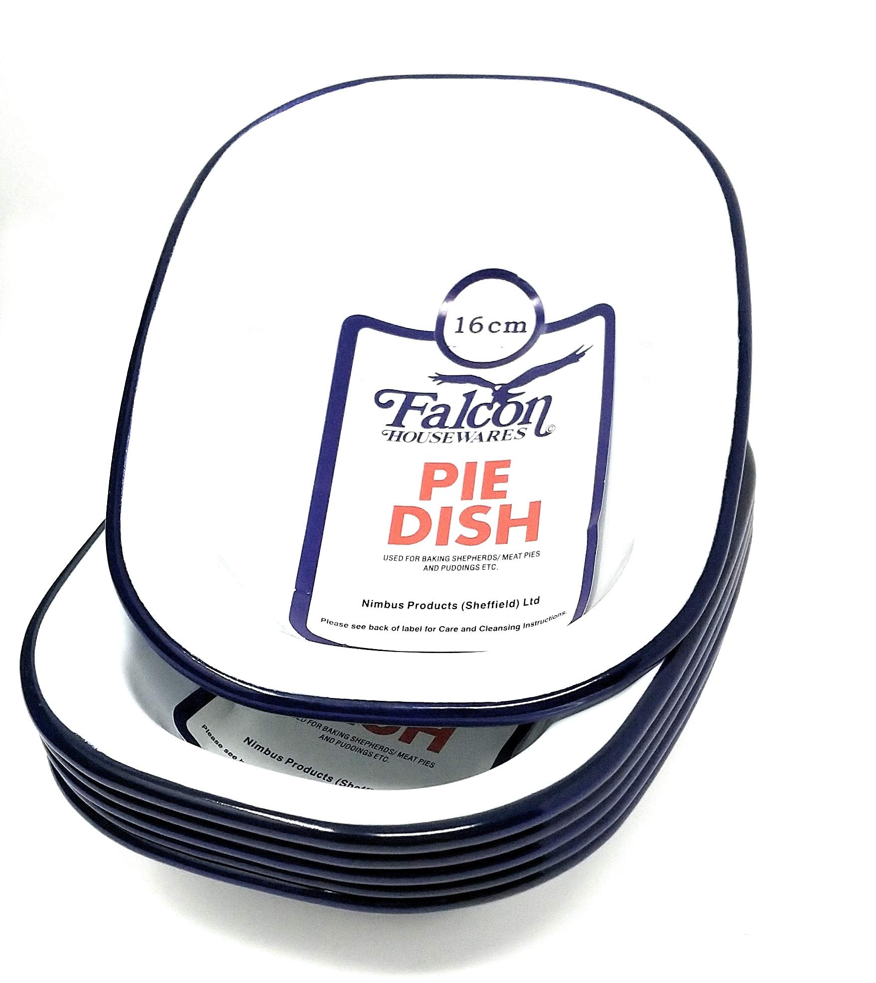 6 X Falcon 16Cm Oblong Pie Dish - Enamel