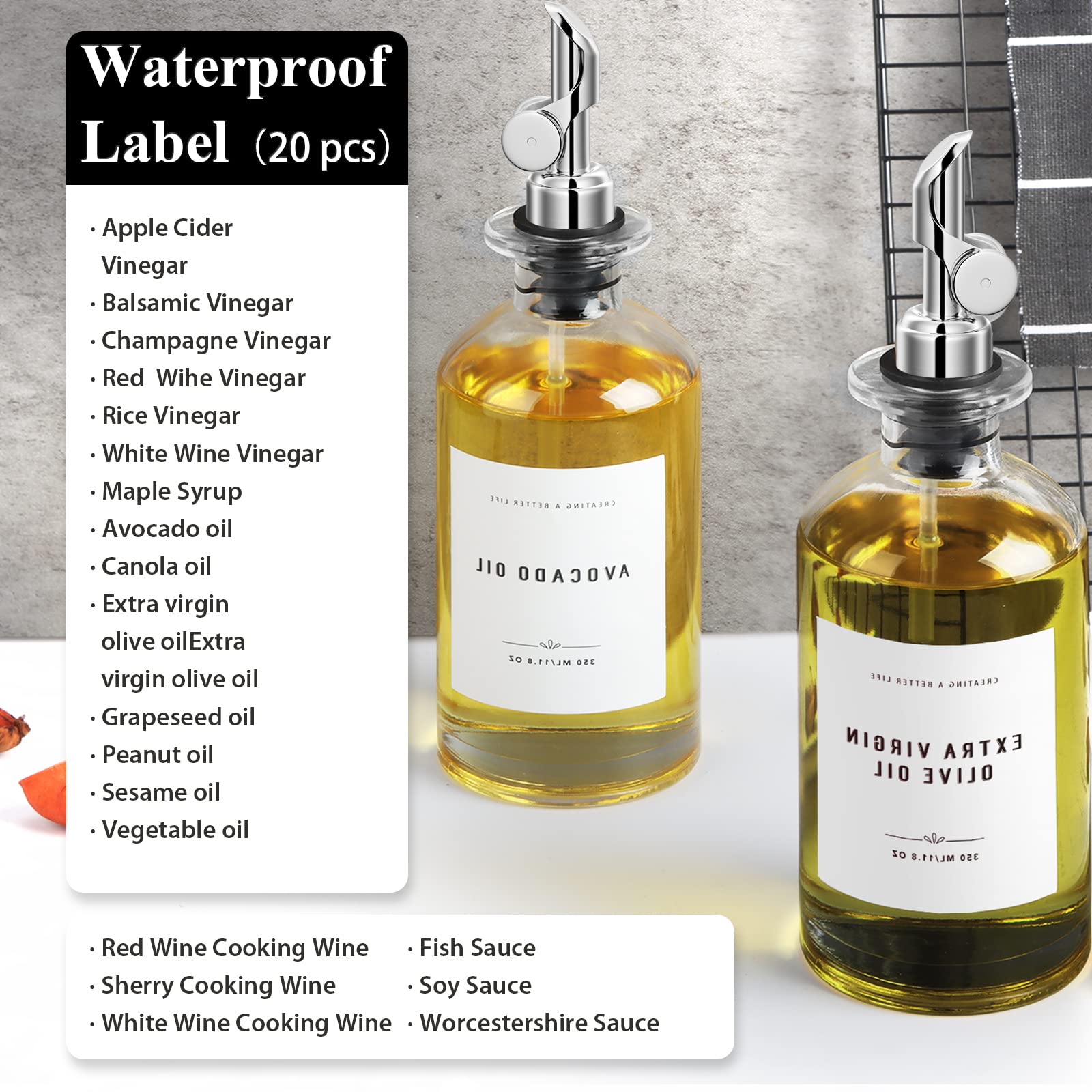 Gixsegie 350Ml Glass Olive Oil Dispenser Set With Bamboo Tray And Metal Pour Spout