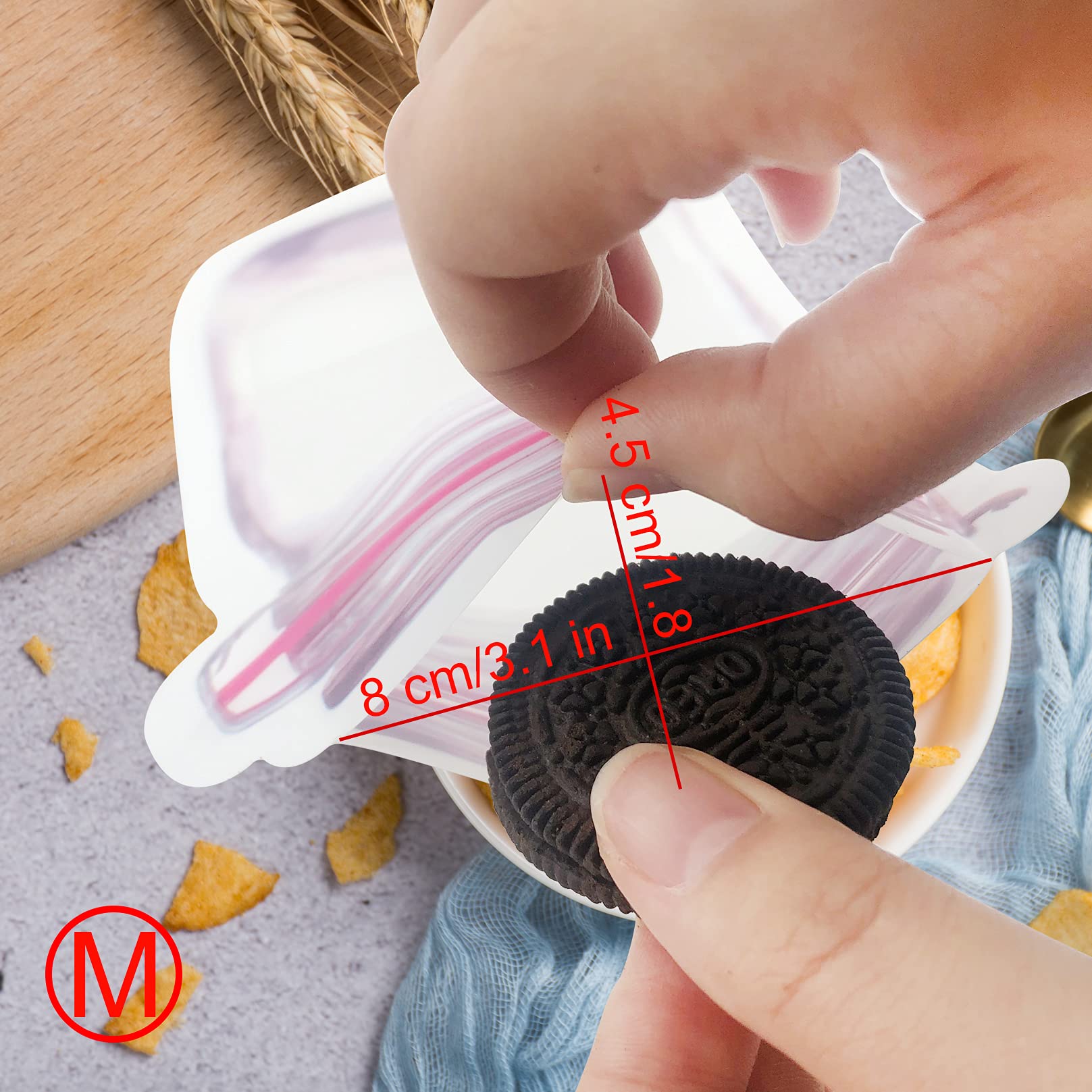 Enkrio 18Pcs Mason Jar Zipper Bags Resuable Snack Bags Portable Food Storage Snack Zipper Bags For Kitchen Travel Camping Picnic