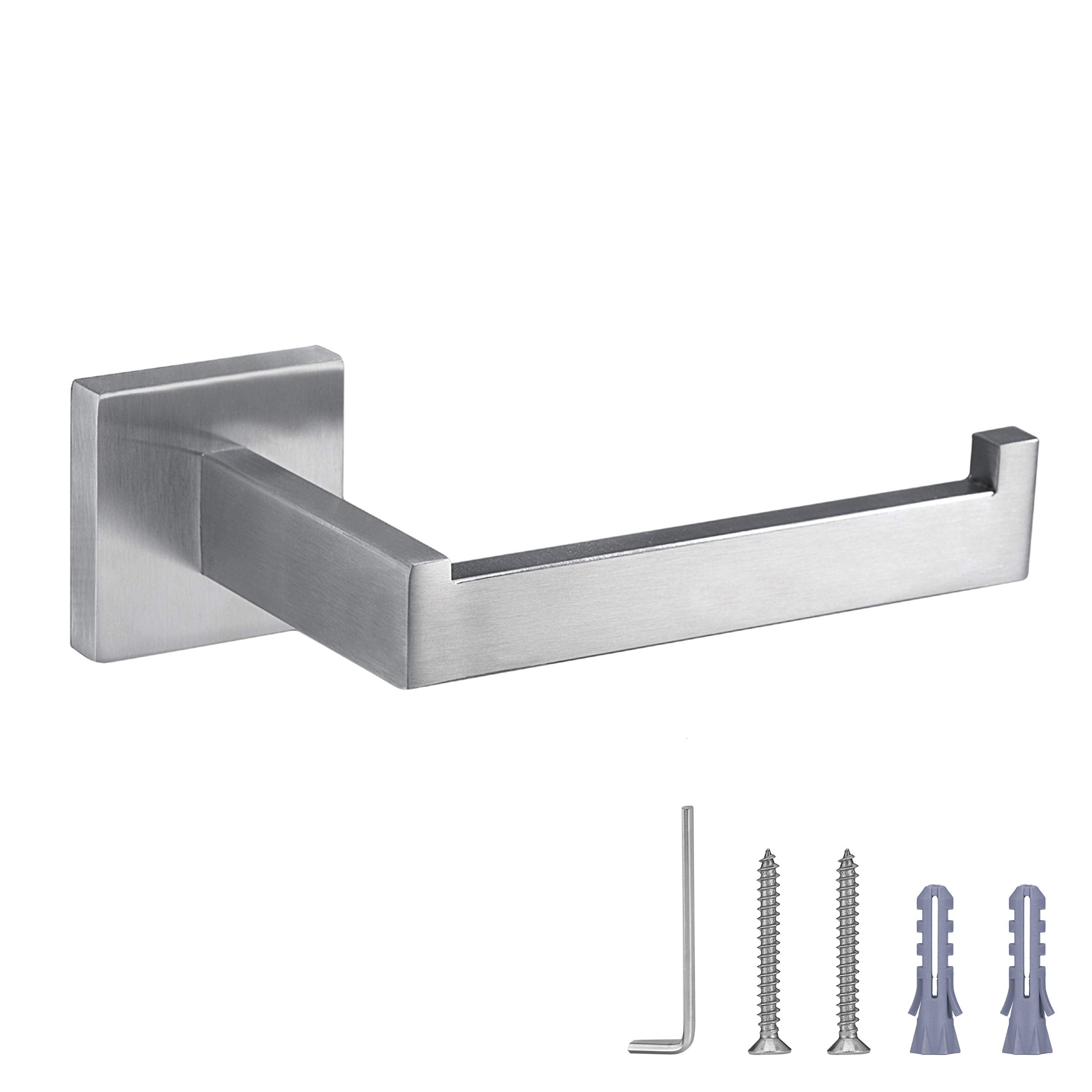 Nolimas Brushed Nickel Toilet Paper Holder Sus304 Stainless Steel Silver Half Open Square Wall Mount Rustfree Bathroom Tp Holder