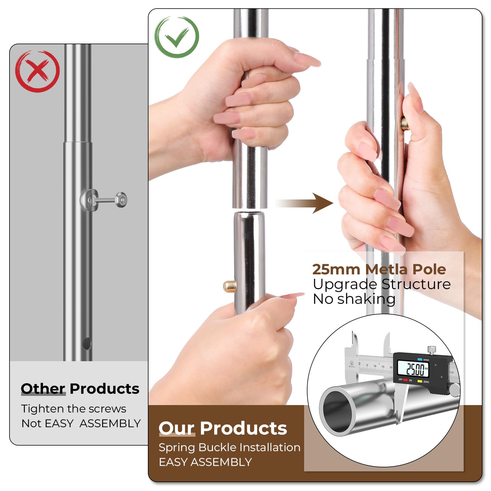 Hyseyy Heavy Duty Clothes Rack, Rolling Clothing Rack With Shelves Load 620 Lbs, Double Rod Clothing Racks For Hanging Clothes,