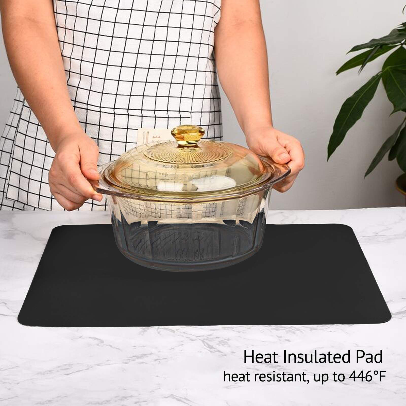 Gartful Silicone Mats For Kitchen Counter, Thicker 0.06'', 25 X 17 Inches Multipurpose Table Mat, Silicone Pad Desk Work Mat, No