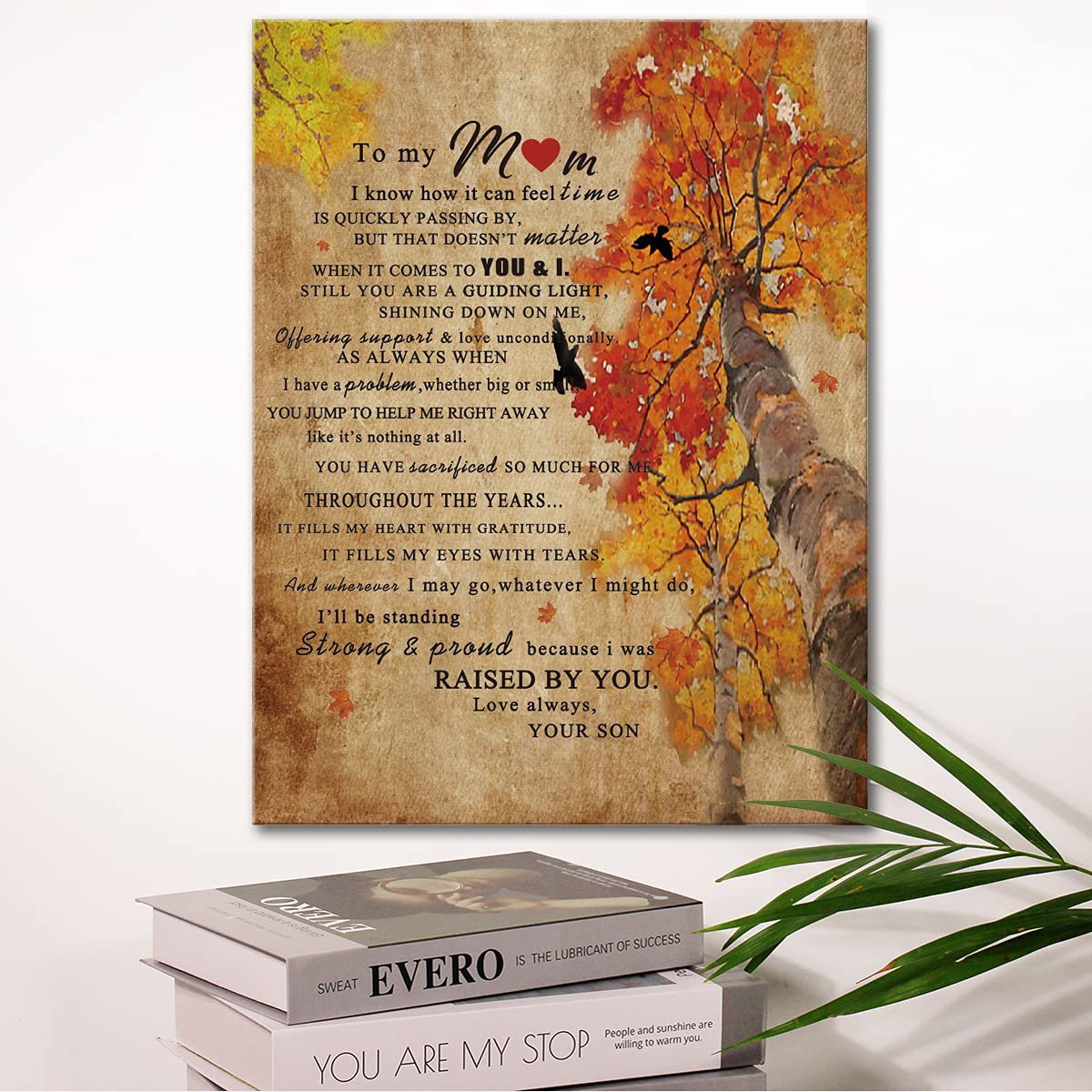Wailozco Gifs For Mom -Hangable Canvas Poem Prints Framed Poster Wall Art For Mom From Daughter-Meaningful Mom Gifts,Mom Home Be