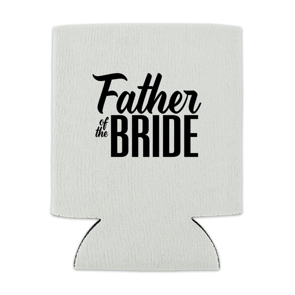 Father Of The Bride Wedding Can Cooler - Drink Sleeve Hugger Collapsible Insulator - Beverage Insulated Holder