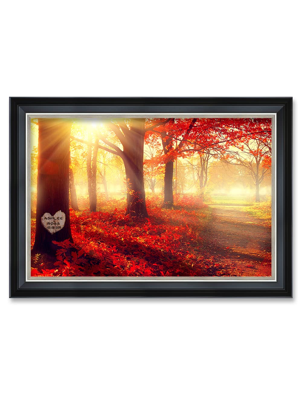 Ipic - You Are My Sunshine, Personalized Framed Wall Art With Names And Date On, Giclee Prints Framed With Solid Wood, Custom Me