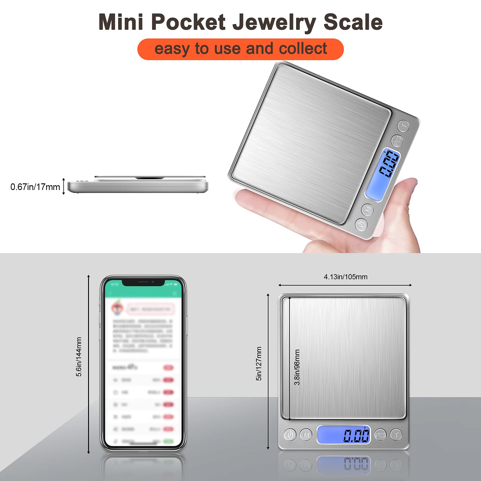 Gram Scale Small Digital Food Scale, 500G By 0.01Gram/0.001Ounce, Accurate Weighting, Meiya Multifunction Kitchen Scale For Jewe