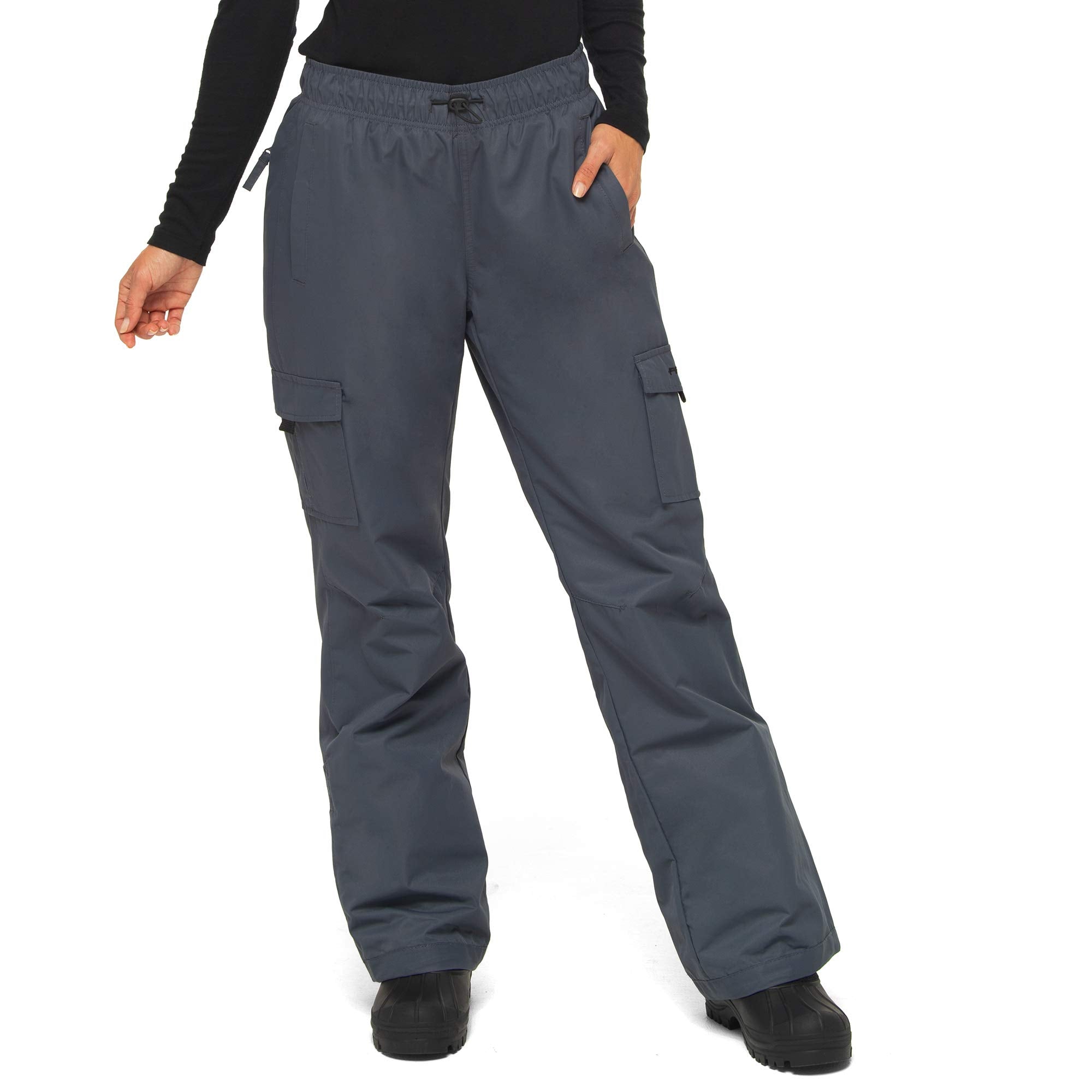 Arctix Womens Lumi Pull Over Fleece Lined Cargo Snow Pants, Steel, 1X Tall