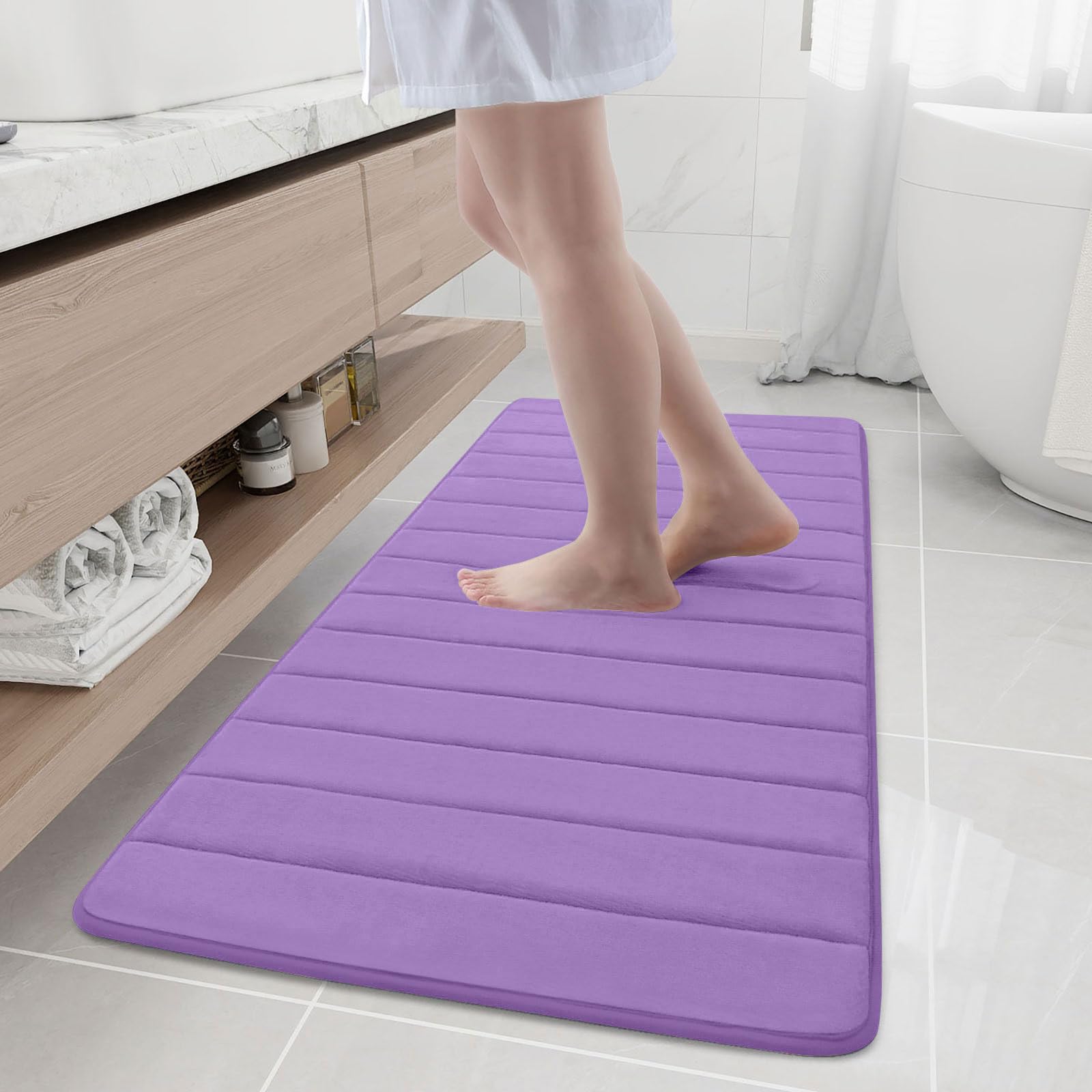 Buganda Memory Foam Bath Mat, 55 x 24, Ultra Soft and Non-Slip Bathroom Rugs, Water Absorbent and Machine Washable Bath Rug Runn