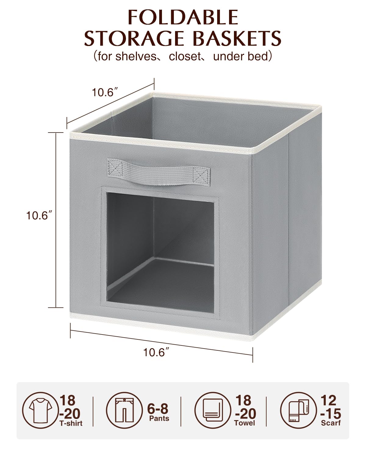 Homsorout Storage Cube 11 Inch - Cube Storage Bins With Window, Closet ...
