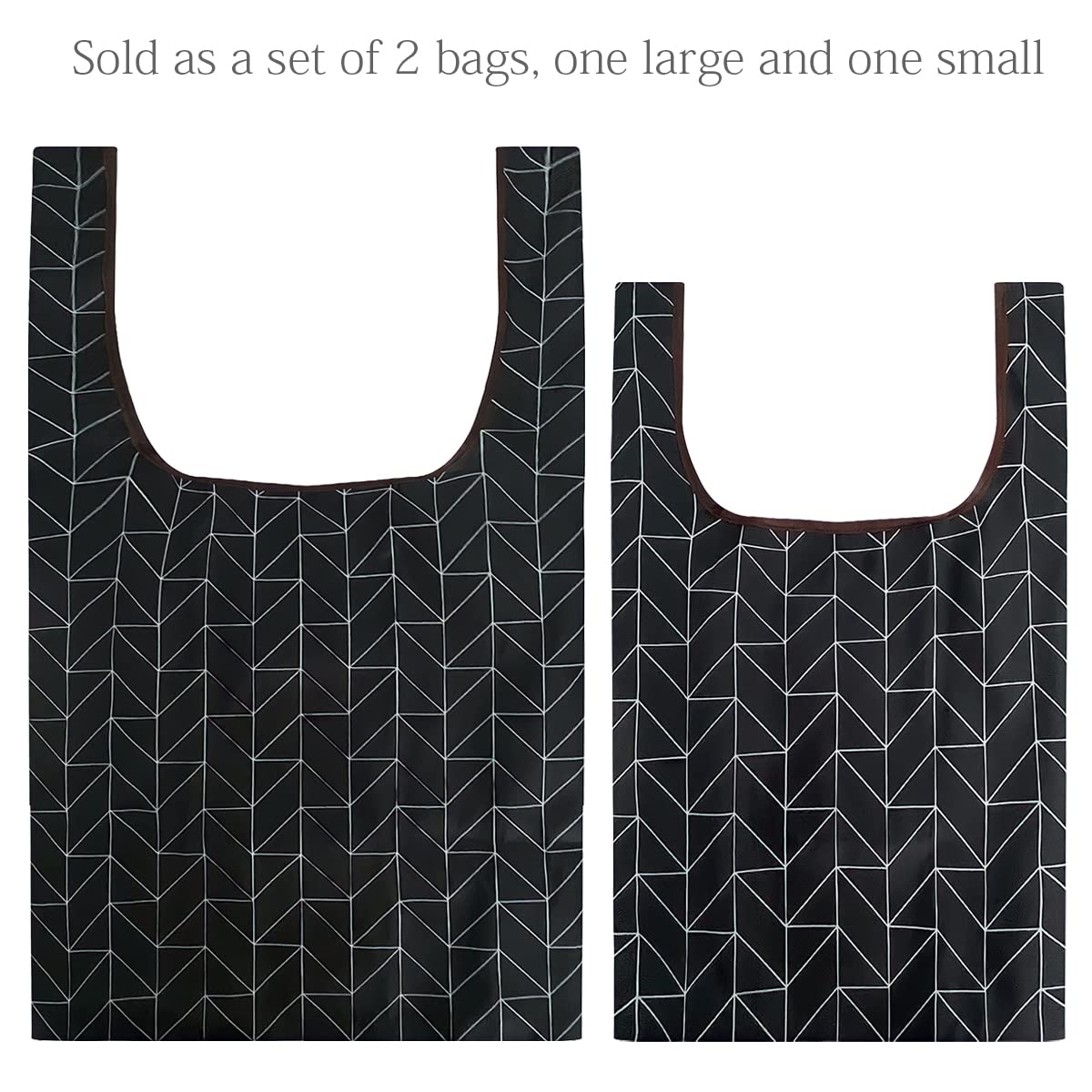 Wrapables Jolibag Collection Reusable Shopping Bag (Set Of 2), Geometric
