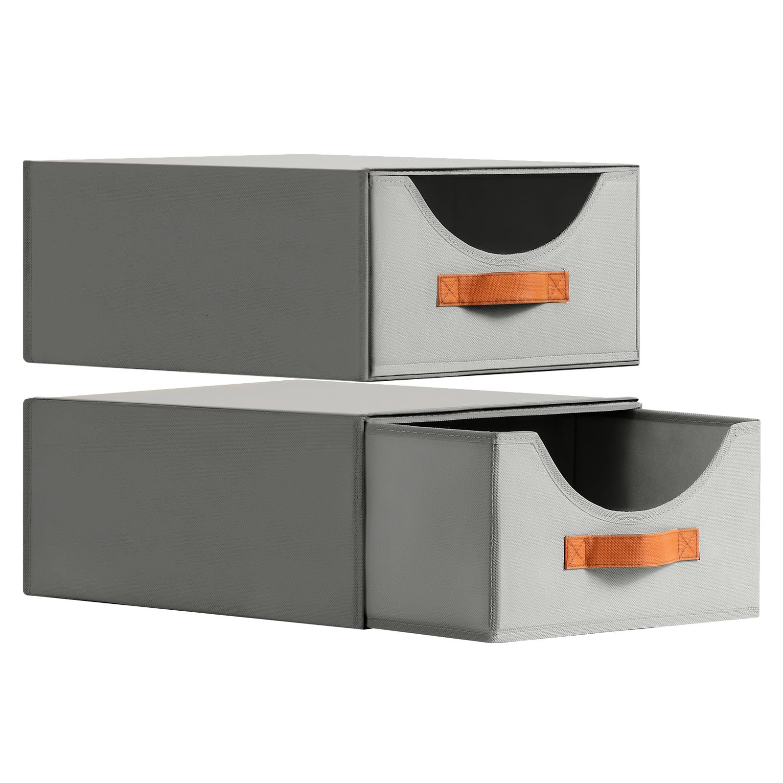 Homsorout Closet Organizers and Storage - Large Stackable Storage Bins with Drawer, Fabric Bins for Organization, Collapsible Dr