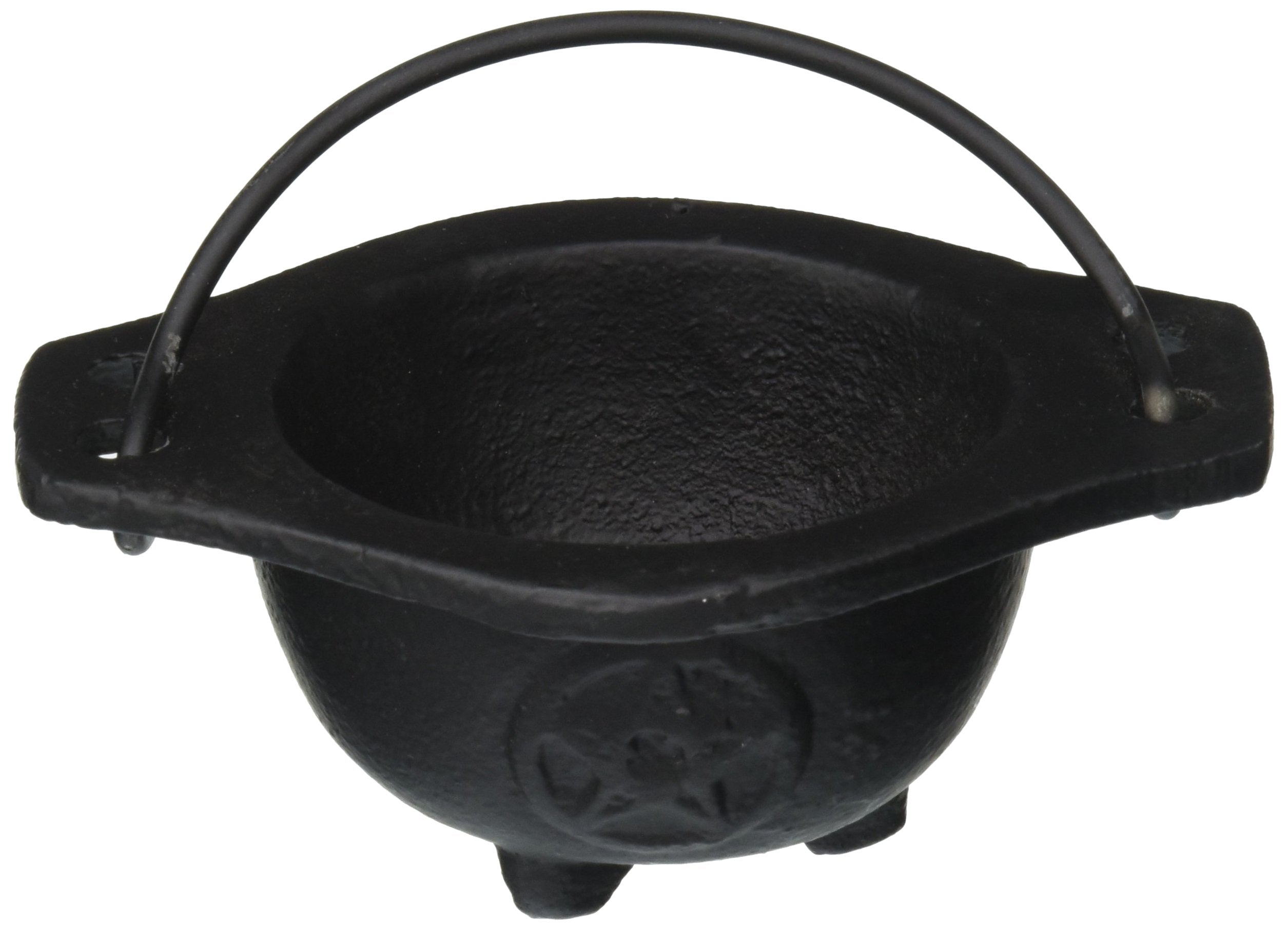 New Age Imports Inc. Small Pentagram Cast Iron Cauldron, 3 Inches Diameter