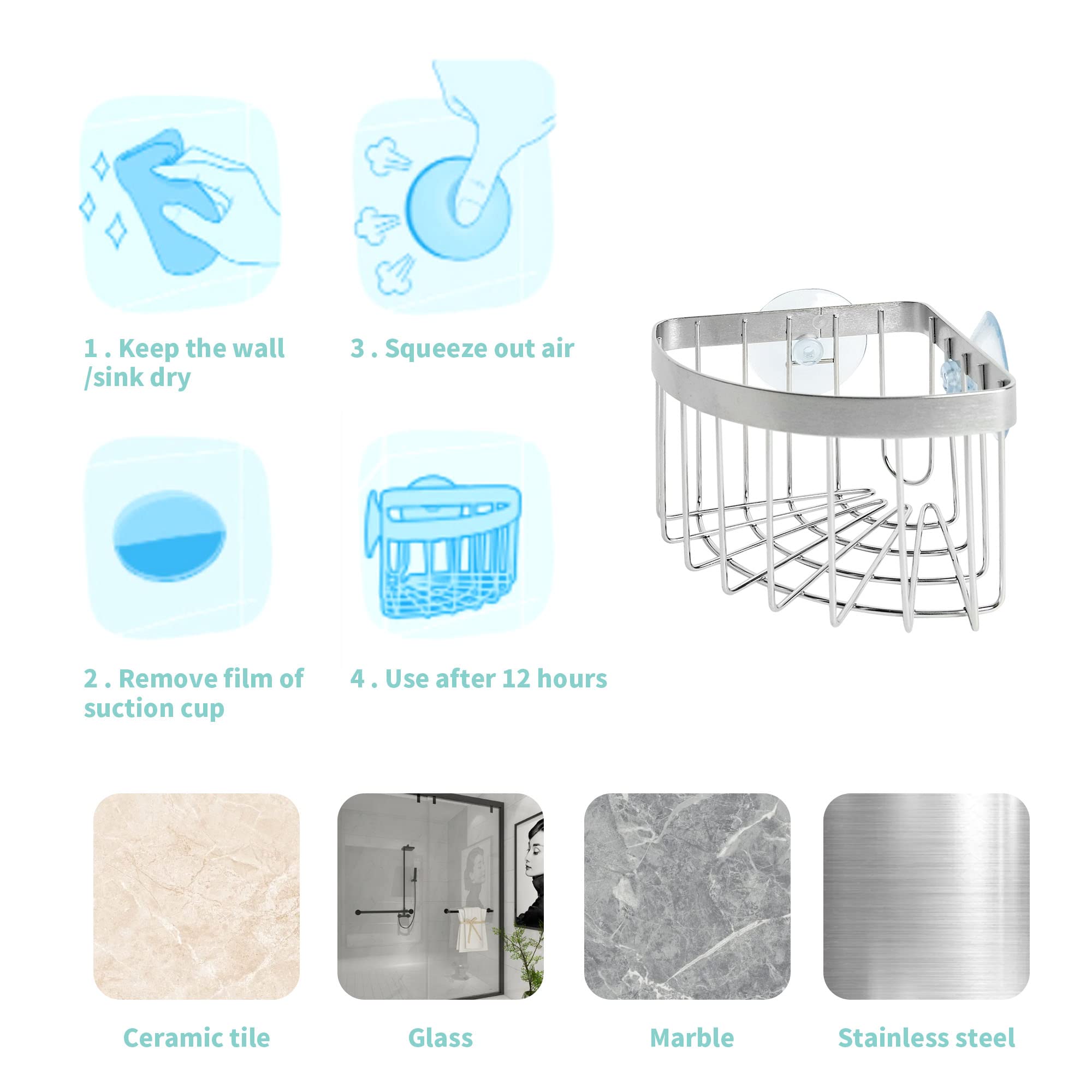 Dveda Sink Caddy, Dish Cloth Hanger Sponge Holder, Save Space Triangle 2-In-1 Sink Caddy, 304 Stainless Steel Corner Kitchen Sin