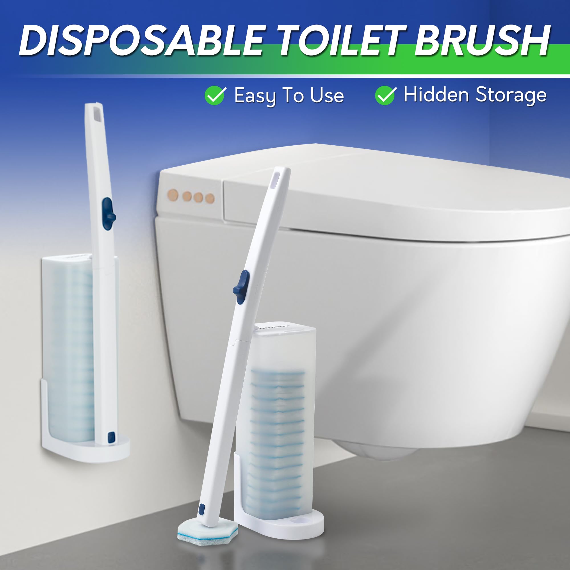 Only Compatible With B0Cwv5Mj5F - Disposable Toilet Brush Refills, 24Pcs Toilet Brush Wand Refills, Replacement Heads For Toilet