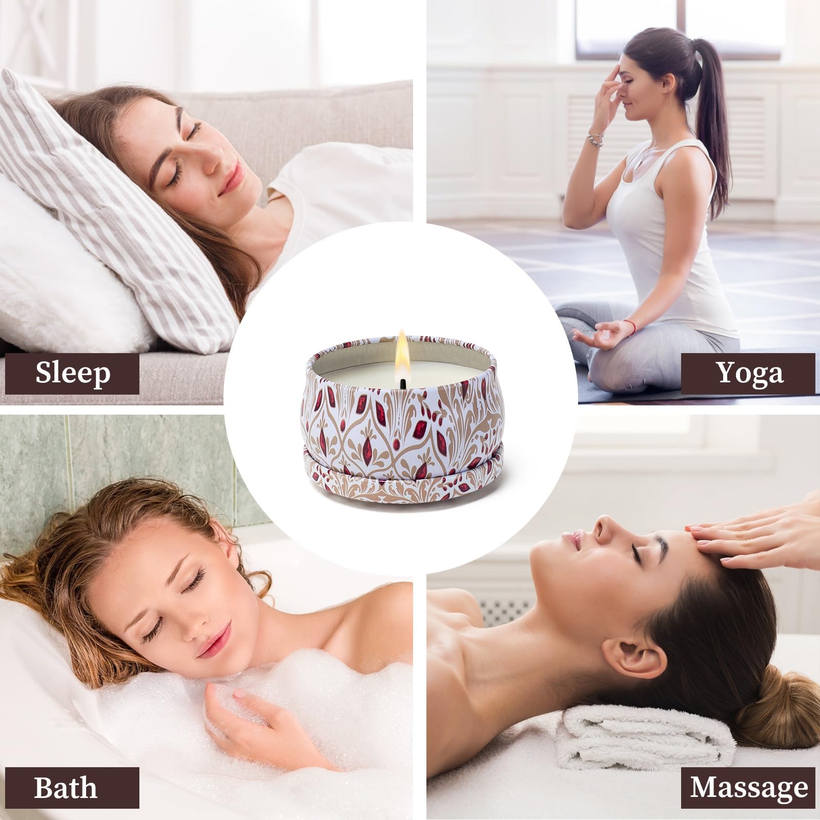 Aromatherapy Candles for Home Scented 2 Pack 2.5 oz Natural Floral Cherry and Vanilla Candles Set, Stress Relief Candles Gifts f