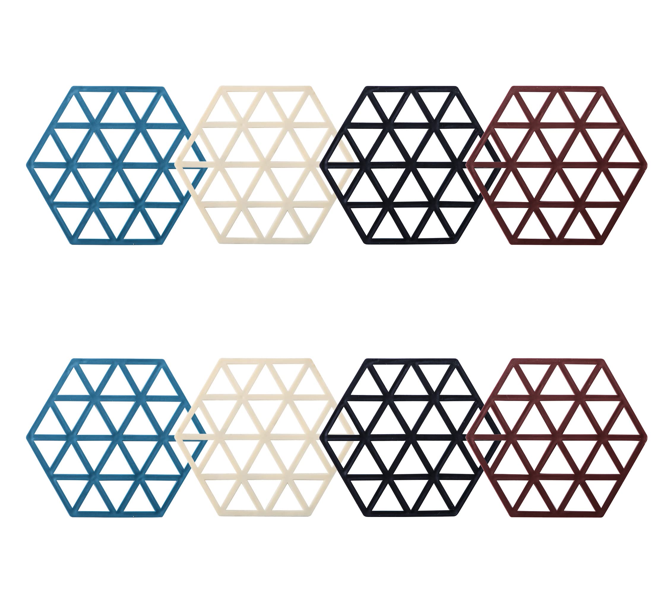 Set Of 8 Silicone Trivet Mats And Hot Pads, Trivets For Hot Dishes, Hot Pads Pot Holders, Non-Slip Silicone Mats For Kitchen Din