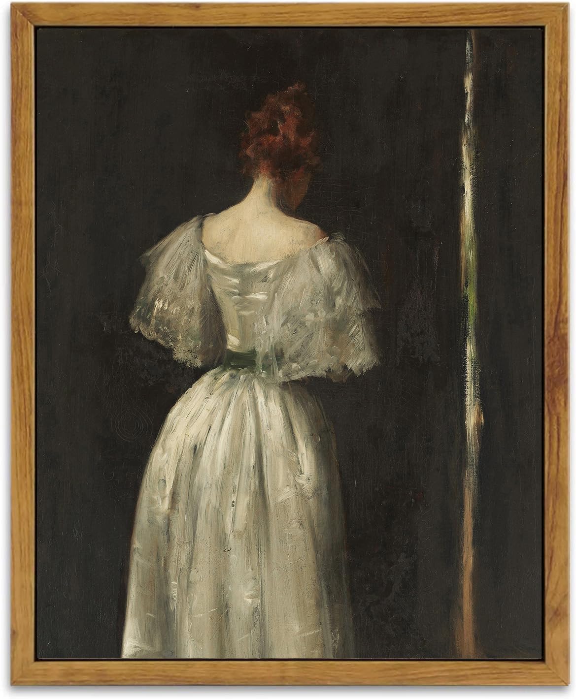 Kbkbart Vintage Wall Art Home Decor, Framed Canvas Wall Art Seventeenth Century Lady By William Merritt Chase Classical Women Pa