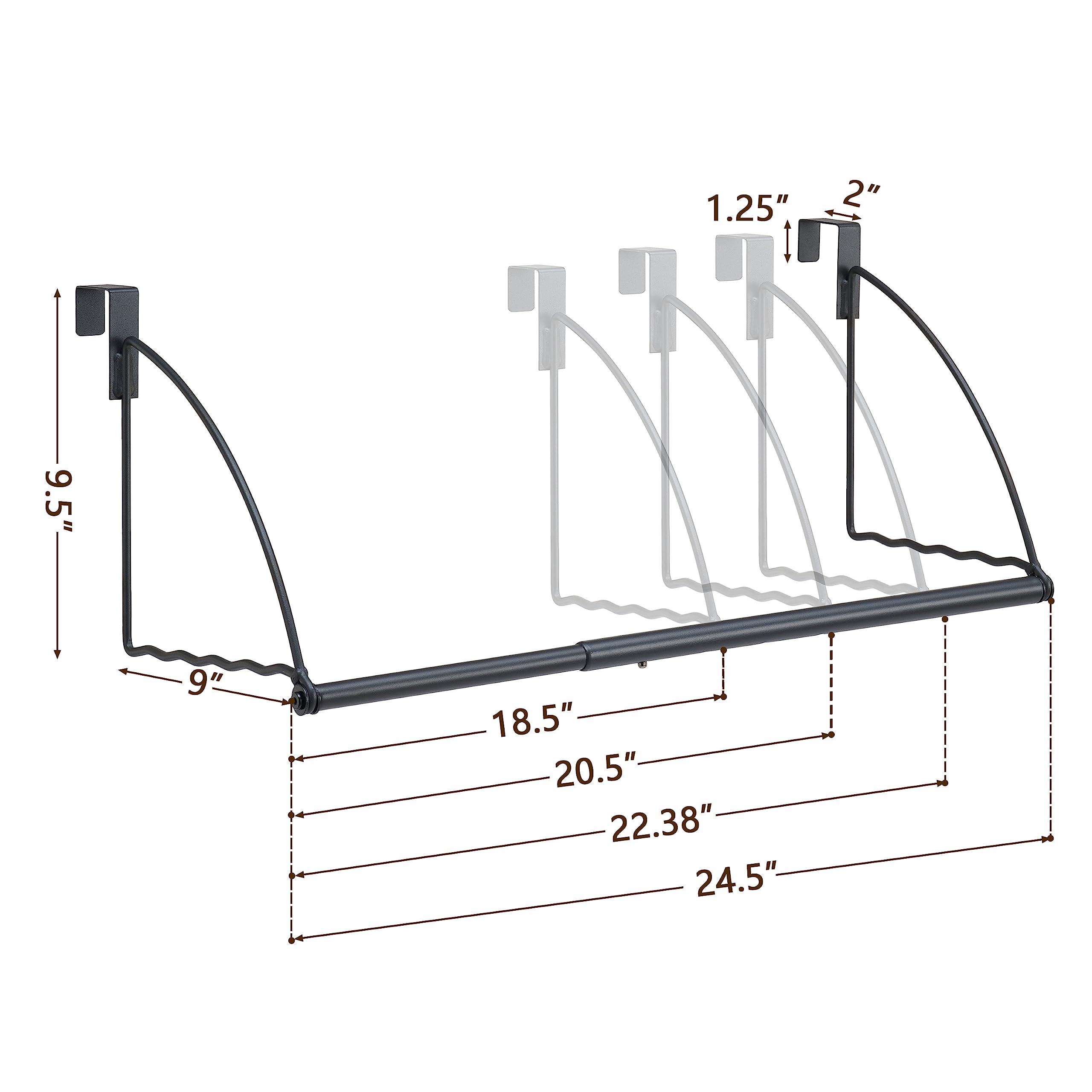 Tajsoon Over The Door Hanger Expandable & Adjustable, Over Door Clothes Hanger Rack For Towel & Coat, Bathroom Over Door Clothes