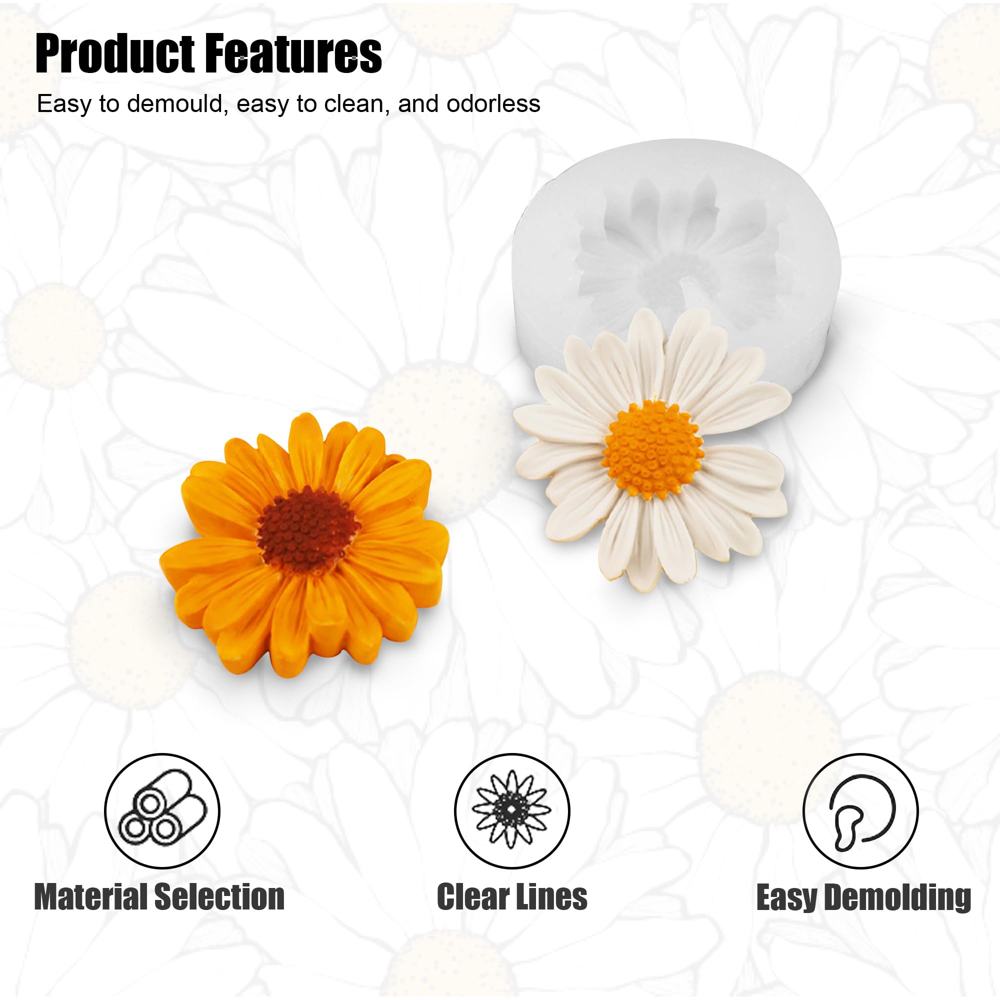 Flower Silicone Molds Daisy Fondant Mold Flower Silicone Fondant Mold Daisy Chrysanthemum Mould Flower Silicone Fondant Molds Fo