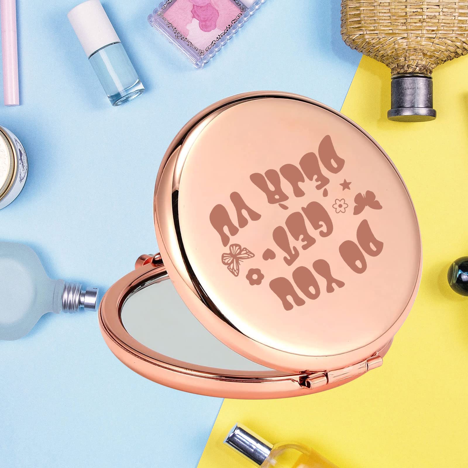 Keychin Music Album Pocket Mirror Singer Fans Gifts Do You Get Deja Vu Music Song Lyrics Compact Makeup Mirror For Women Girls T