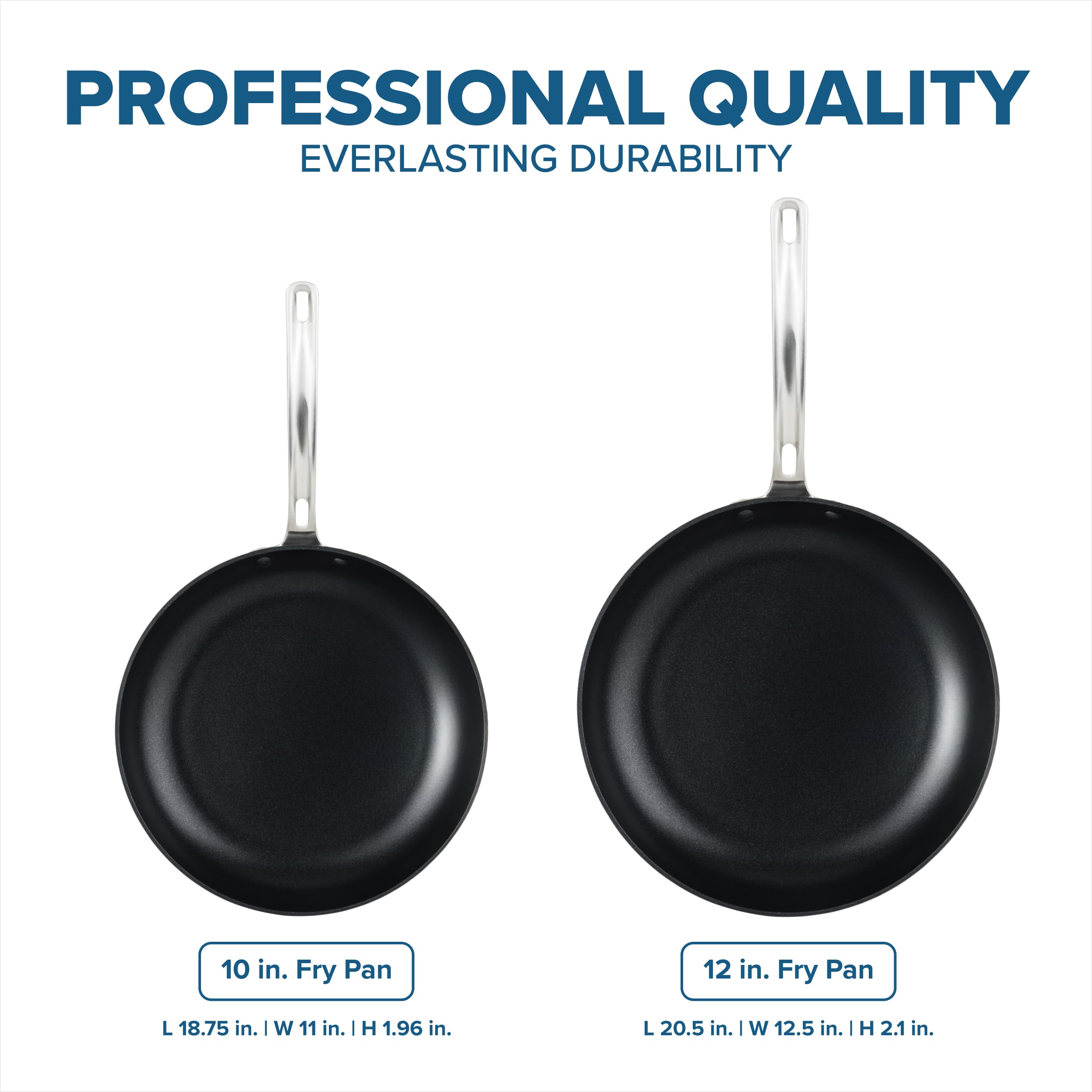 VIKING 40051-1182-1012 Hard Anodized Nonstick Fry Pan Set  10 Inch and 12 Inch  Gray