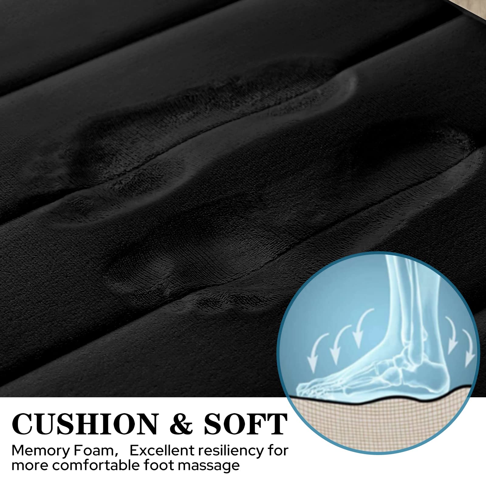 Bysure Bathroom Rugs Sets 2 Piece, Memory Foam Non Slip Extra Soft Absorbent Machine Washable Toilet Bath Mats (Grey, 20X32+U-Sh