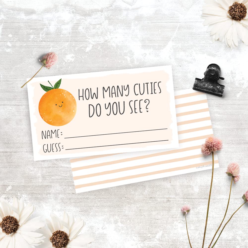 M&H Invites 50 Little Cutie Guess How Many Cuties Cards - Baby Shower Game