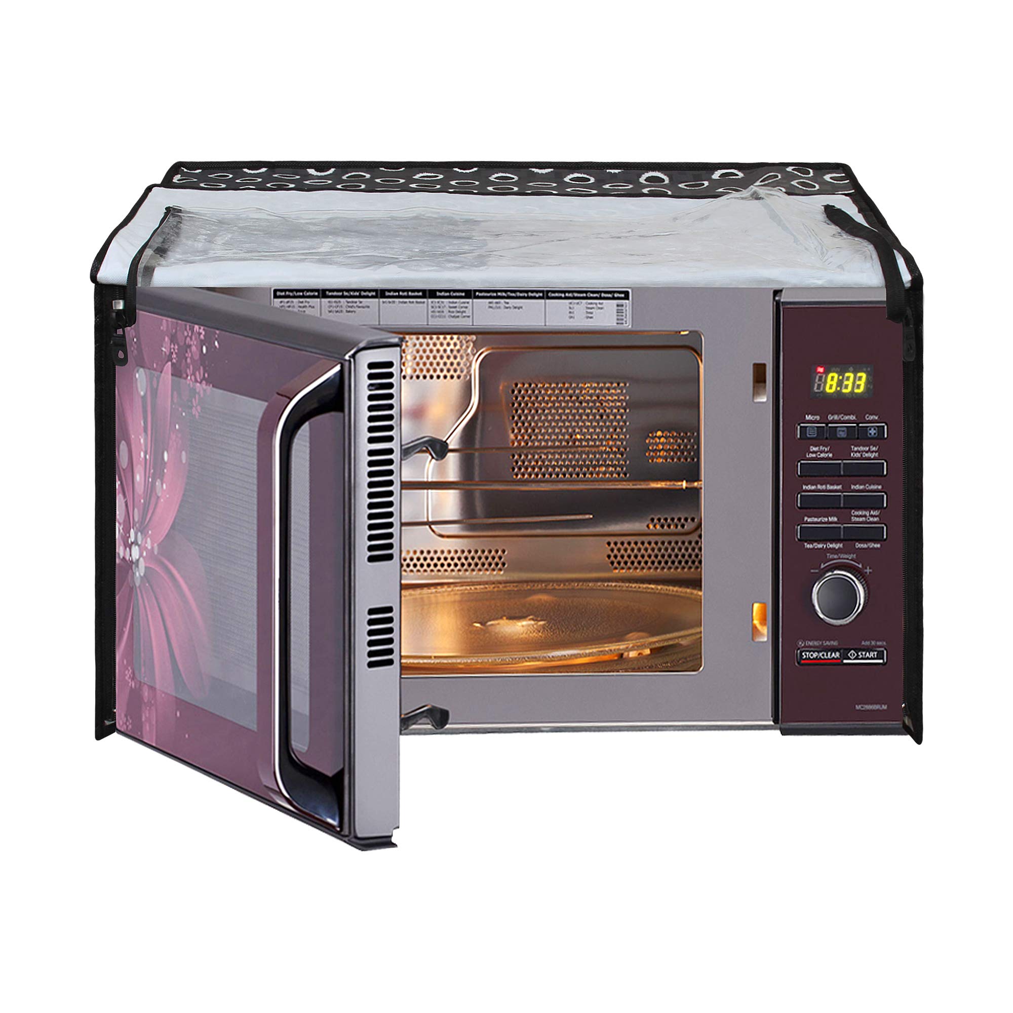 Lithara Printed Waterproof Microwave Oven Cover For 32L Ce117Pc-B2/Xtl | Sams17 (Multicolor)
