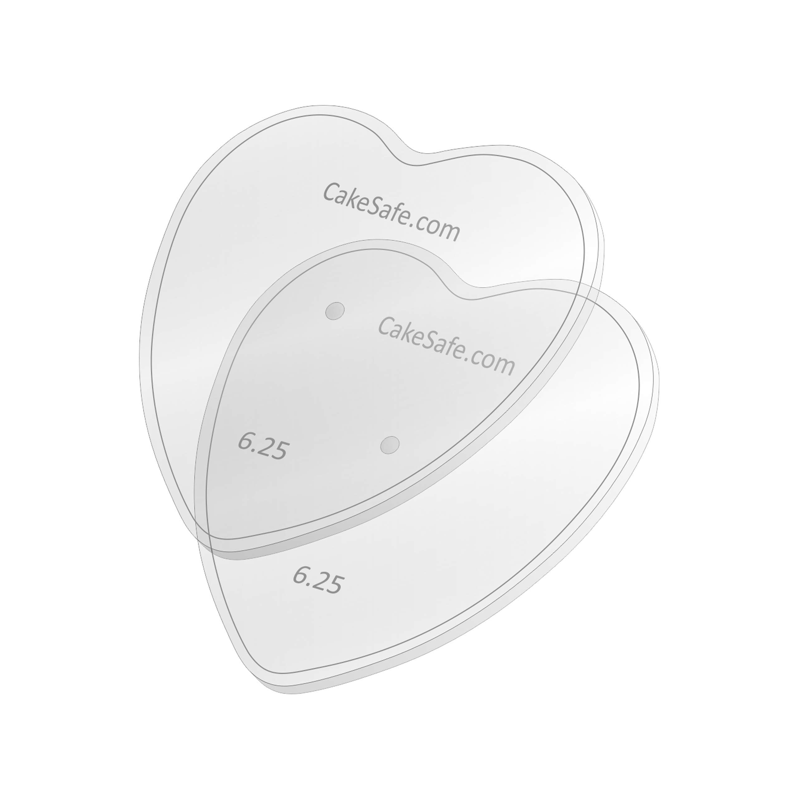 CAKESAFE - 2-6.25  Heart Shaped Clear   Acrylic Disks - Perfect Icing Tool to Smooth the Buttercream on Your Cakes