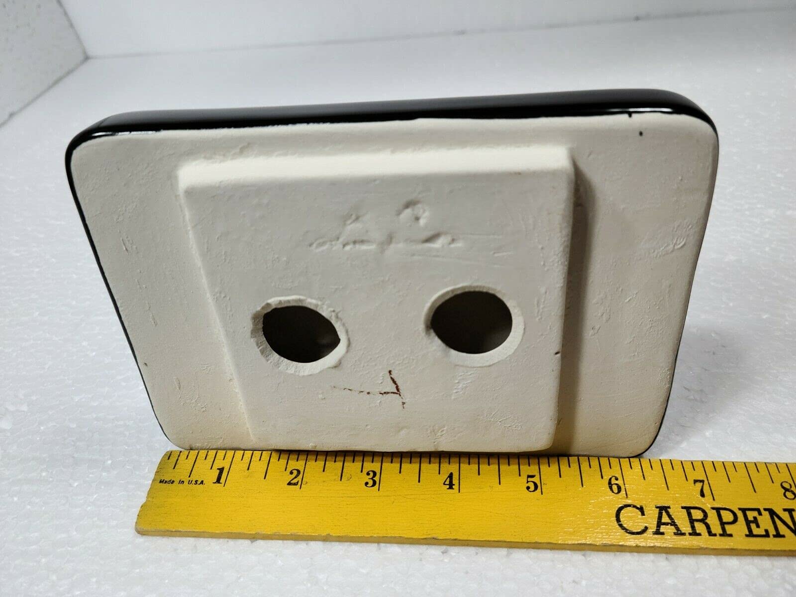 Black Ceramic Soap Dish Tray Shower Bathtub Vintage Mid Century Modern Vintage Retro