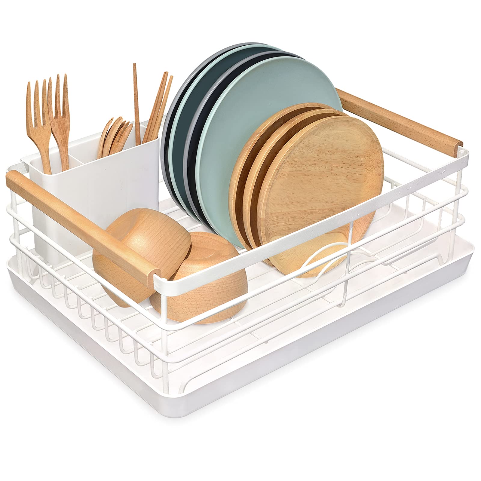 Brian & Dany Dish Drying Rack, Dish Racks For Kitchen Counter, Stainless Steel Dish Drainer With Removable Cutlery Holder & Drai