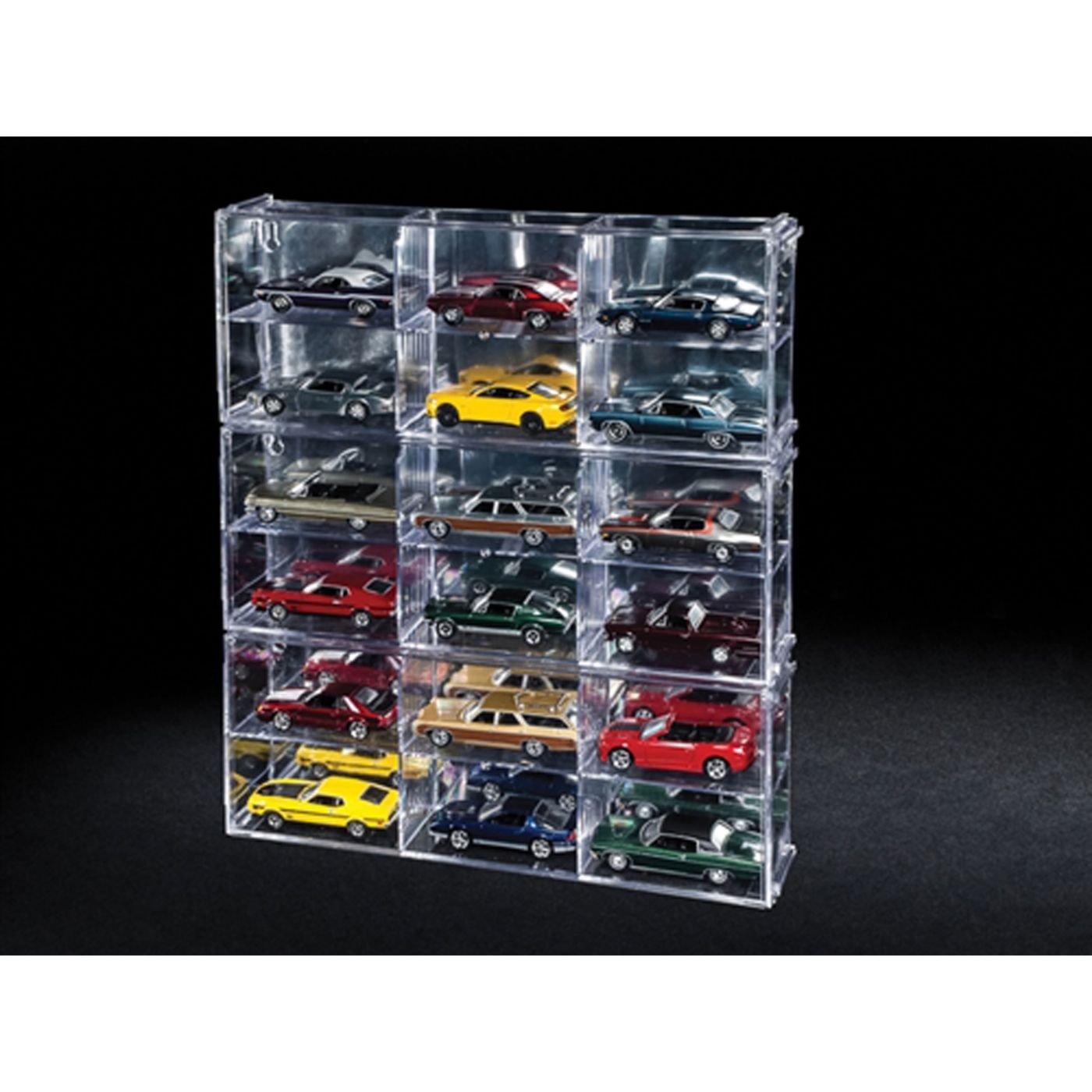 Auto World - Six Car Interlocking Display Case 4 X 10.5 X 2, 1:64 (Awdc003), Clear