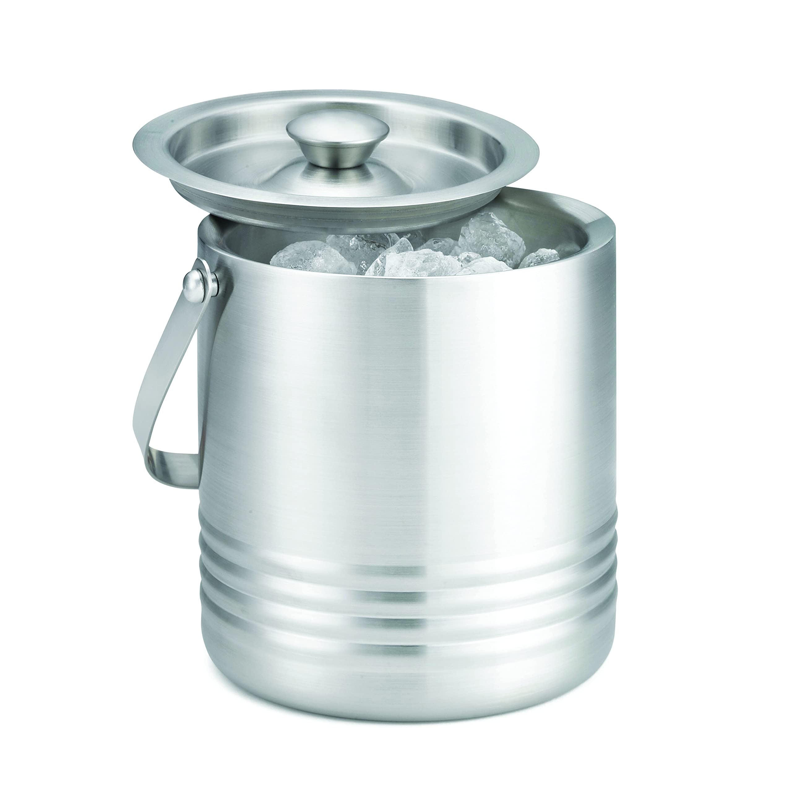 Tablecraft Products Rib76 Ice Bucket, 7.25'' X 6.5'', Large, Silver