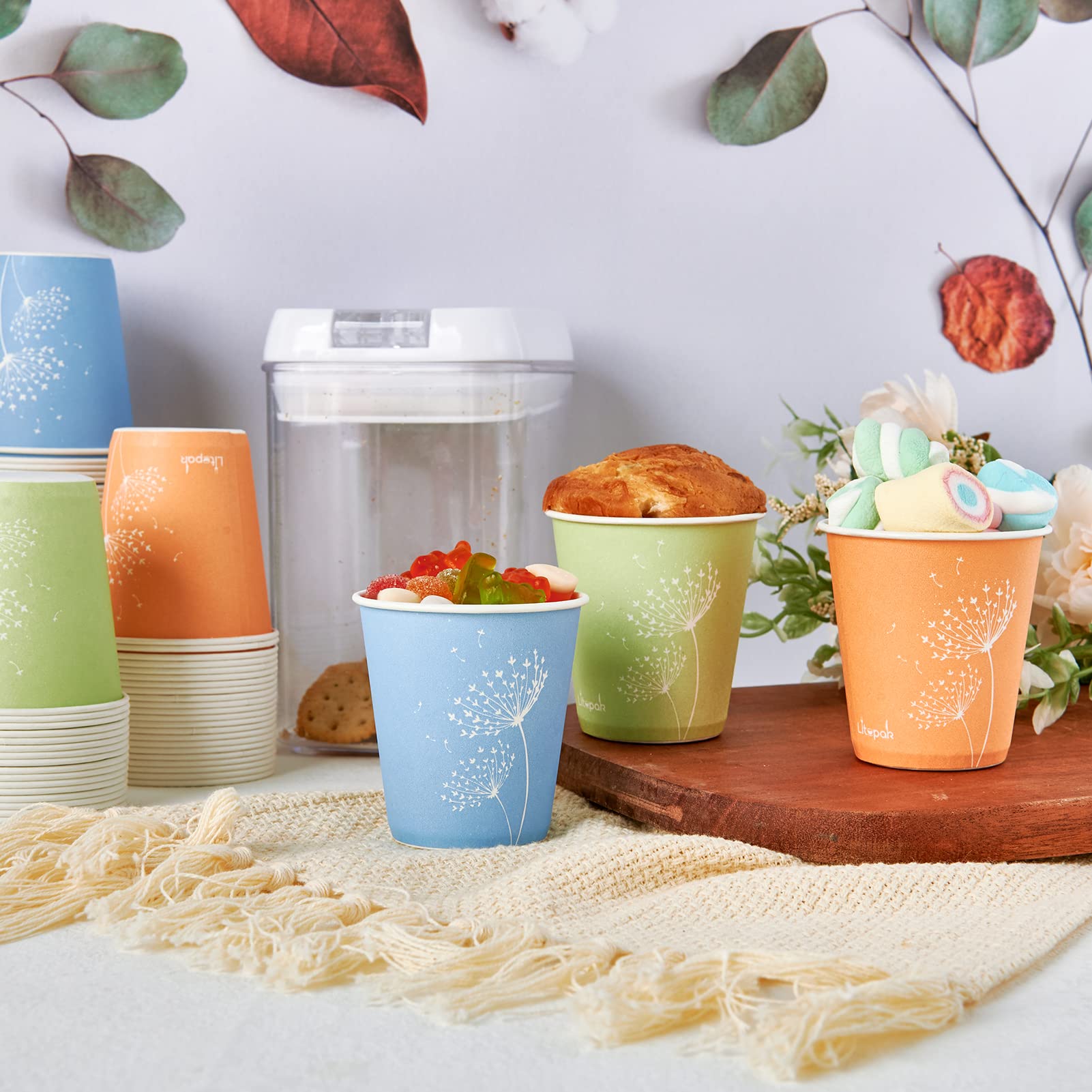 LITOPAK 600 Pack 5oz Disposable Paper Cups  Colorful Disposable Mouthwash Cups  Small Disposable Cups  Mini Paper Cups for Parties  Picnics  Barbecues  Travel and Events.