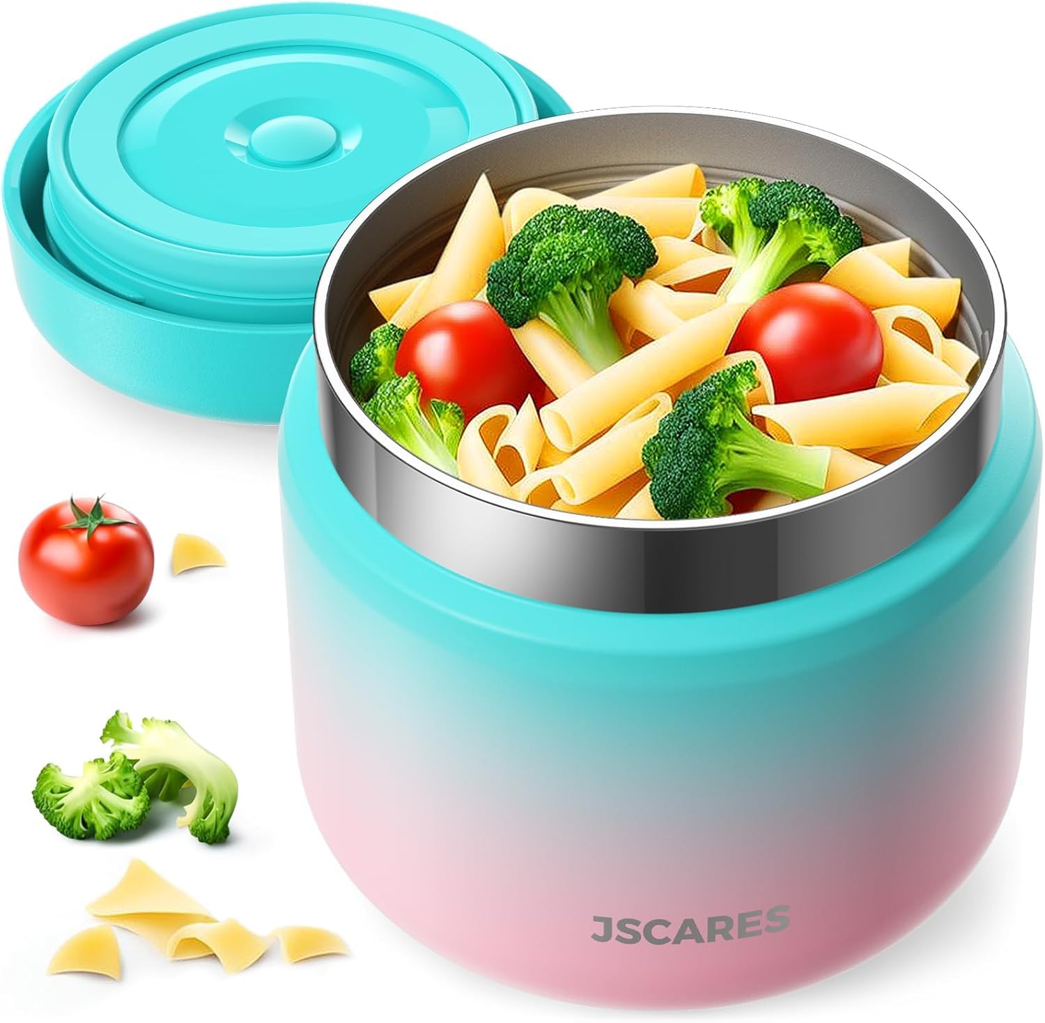 JSCARES 12oz Kids InsulatedFoodJars for HotFood, Wide Mouth Soup Thermo Food Jar Insulated Thermal Lunch Container Termo para