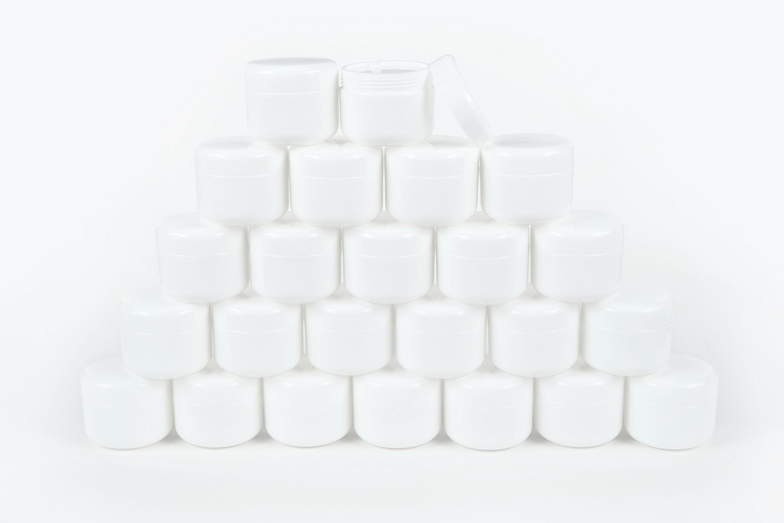 Vivaplex, 24, White, 2 Oz Cosmetic Jars, With Liners And Dome Lids