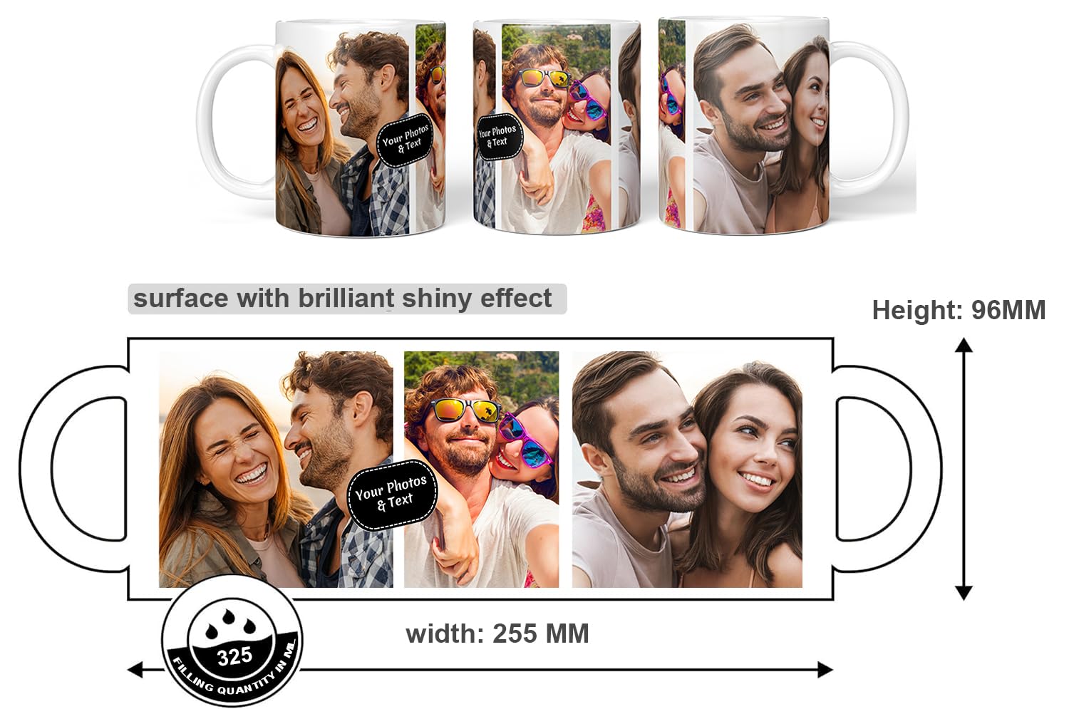 Cronkraft Personalized Magic Mug With Photo Custom Heat-Sensitive Color-Changing Coffee Cup Unique Gift For Birthday, Anniversar