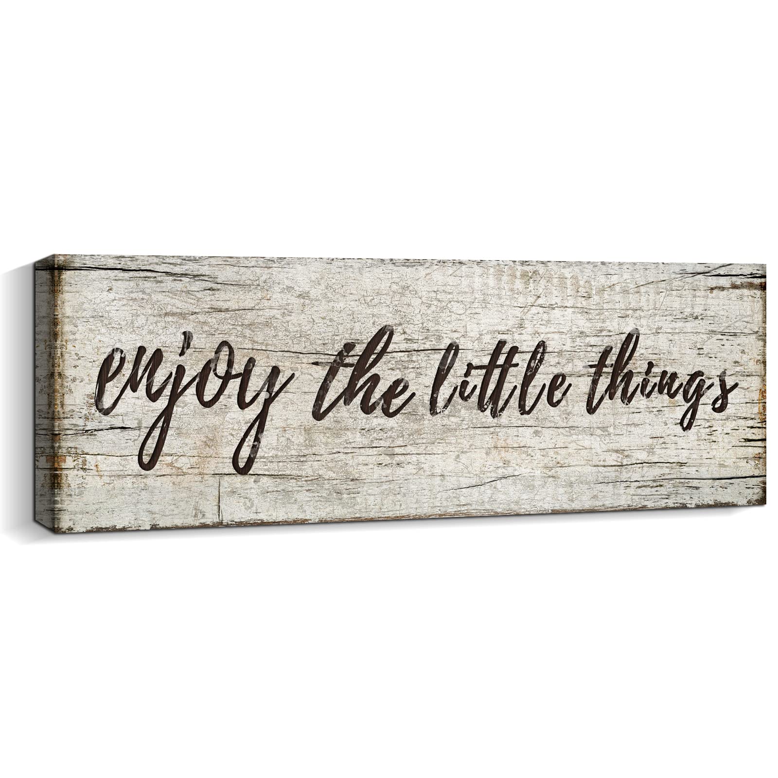 Quotes Wall Decor Enjoy The Little Things Sign Family Wall Signs Canvas Prints Rustic Wooden Wall Art Wood Pictures For Living R