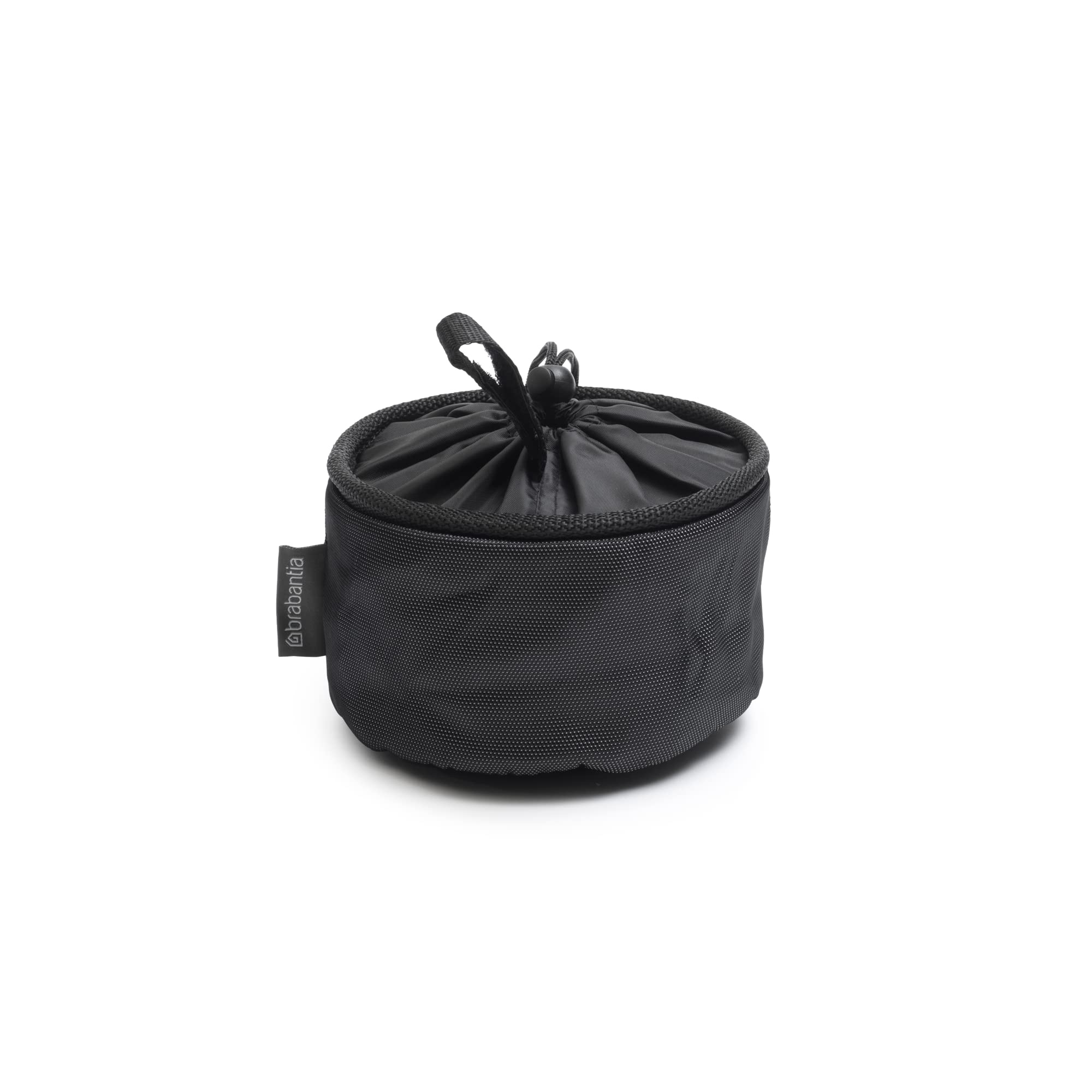 Brabantia Compact Clothespin Storage Bag With Hanging Loop & Closing Cord (Matt Black) Space Saving Organizer For Clothes Pins,