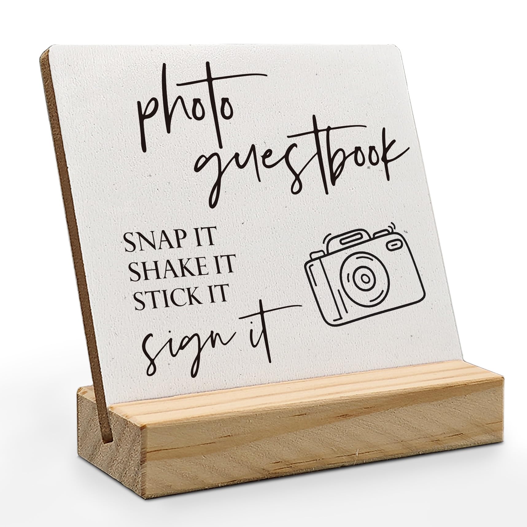ANIANG Wedding Guest Book Desk Decor 4x4 Inch, Photo Guest Book Sign Wood Plaque, WeddingGuestBook Sign, Wedding GuestBook Sign 