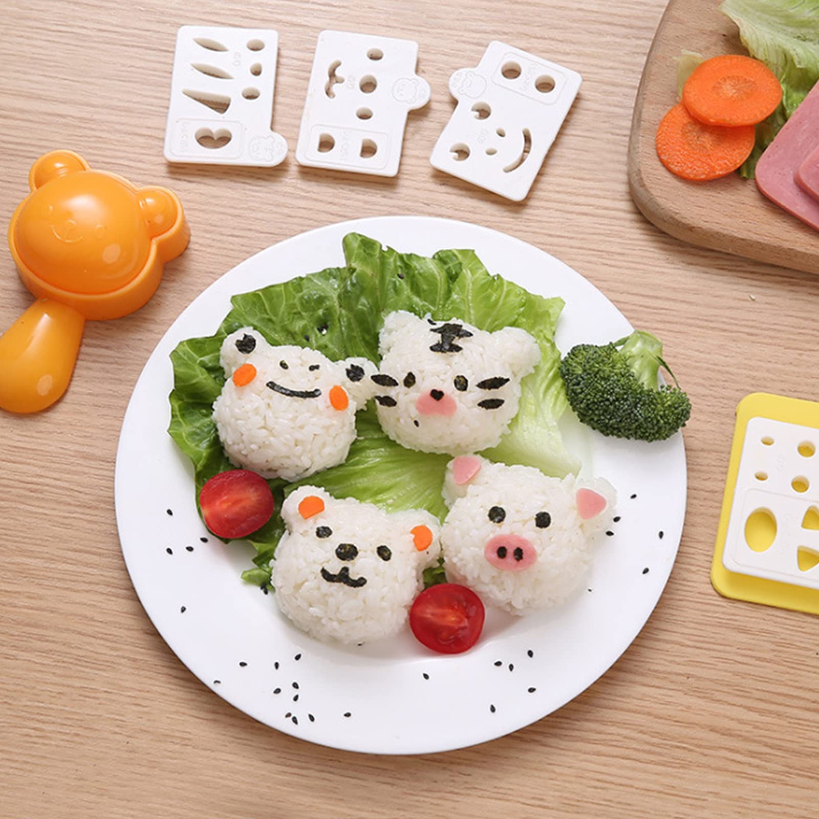 Rice Ball Mold For Kids Cute Animal Sushi Mold Rice Shaper Onigiri Mold Bento Accessories Diy Kitchen Tools With Nori Seaweed Pu