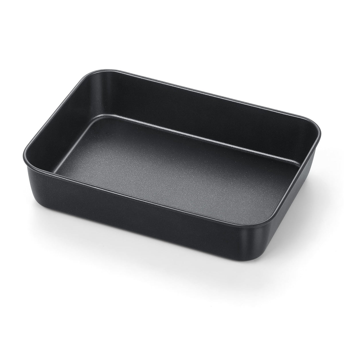 Teamfar Lasagna Pan, 9.4 X 7 X 2 Inch Stainless Steel Deep Baking Roasting Brownie Pan For Toaster Oven, Black Non-Stick Coating