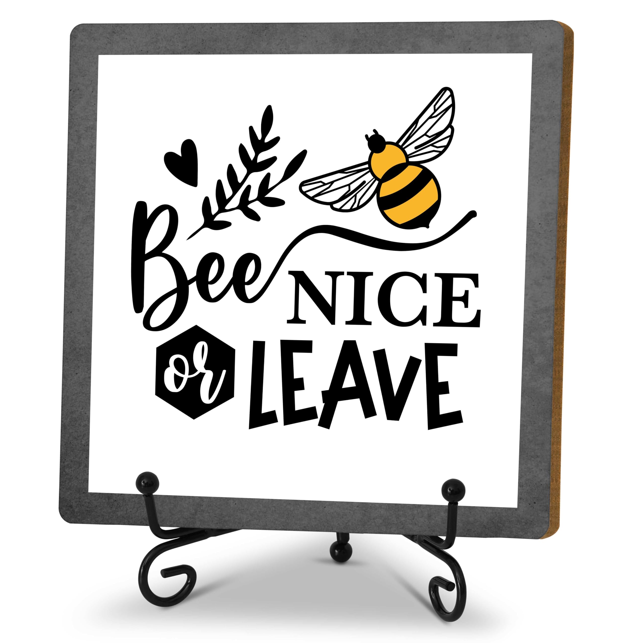 Bee Decorations for Home, Spring Honey Bee Decor, Beehive Wood Sign Kitchen Decor, Bumble Bee Gifts Accessories for Office Bar B