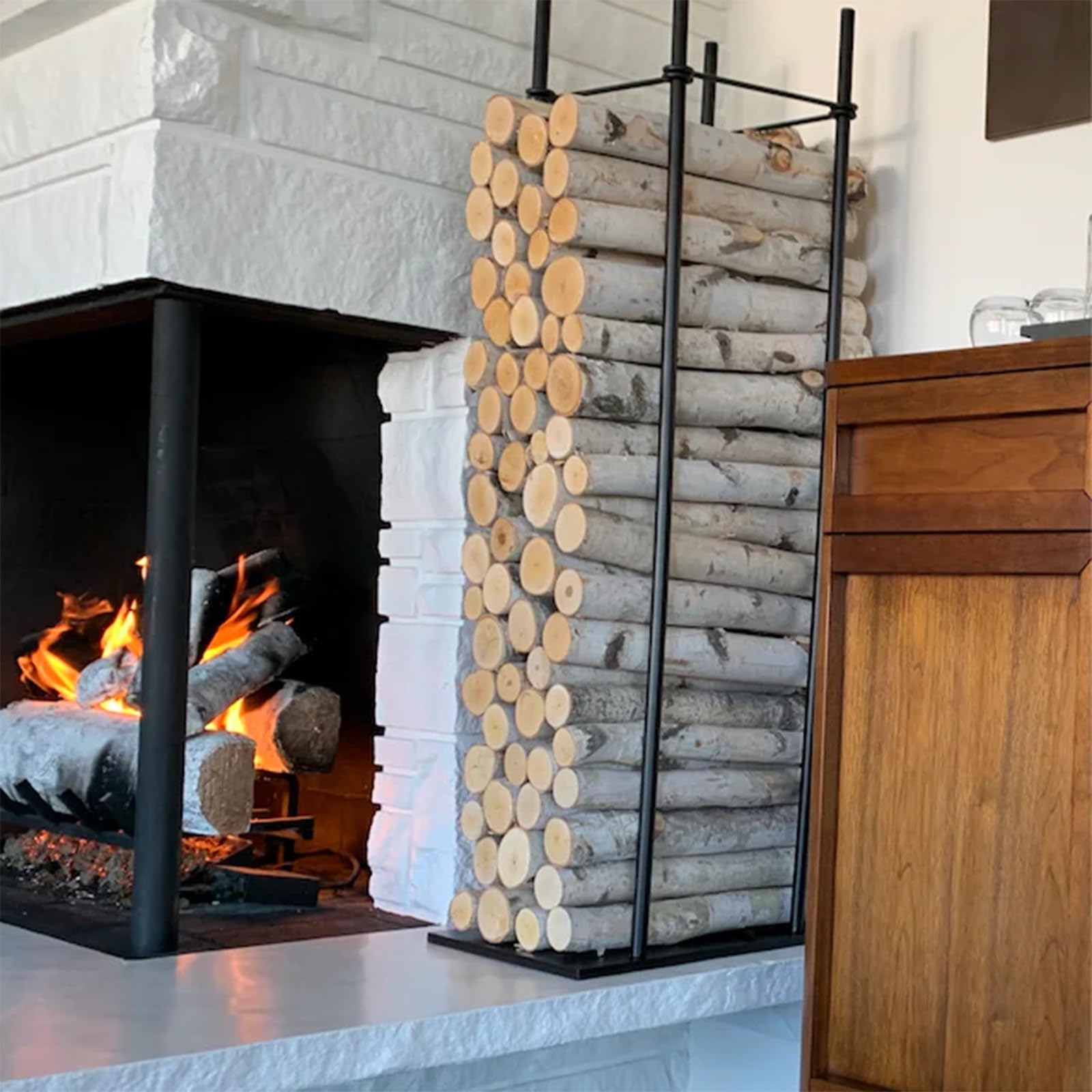 Wilson White Birch Fireplace Large Long Logs, 23-24'' L X 3-4'' D (Set Of 5)