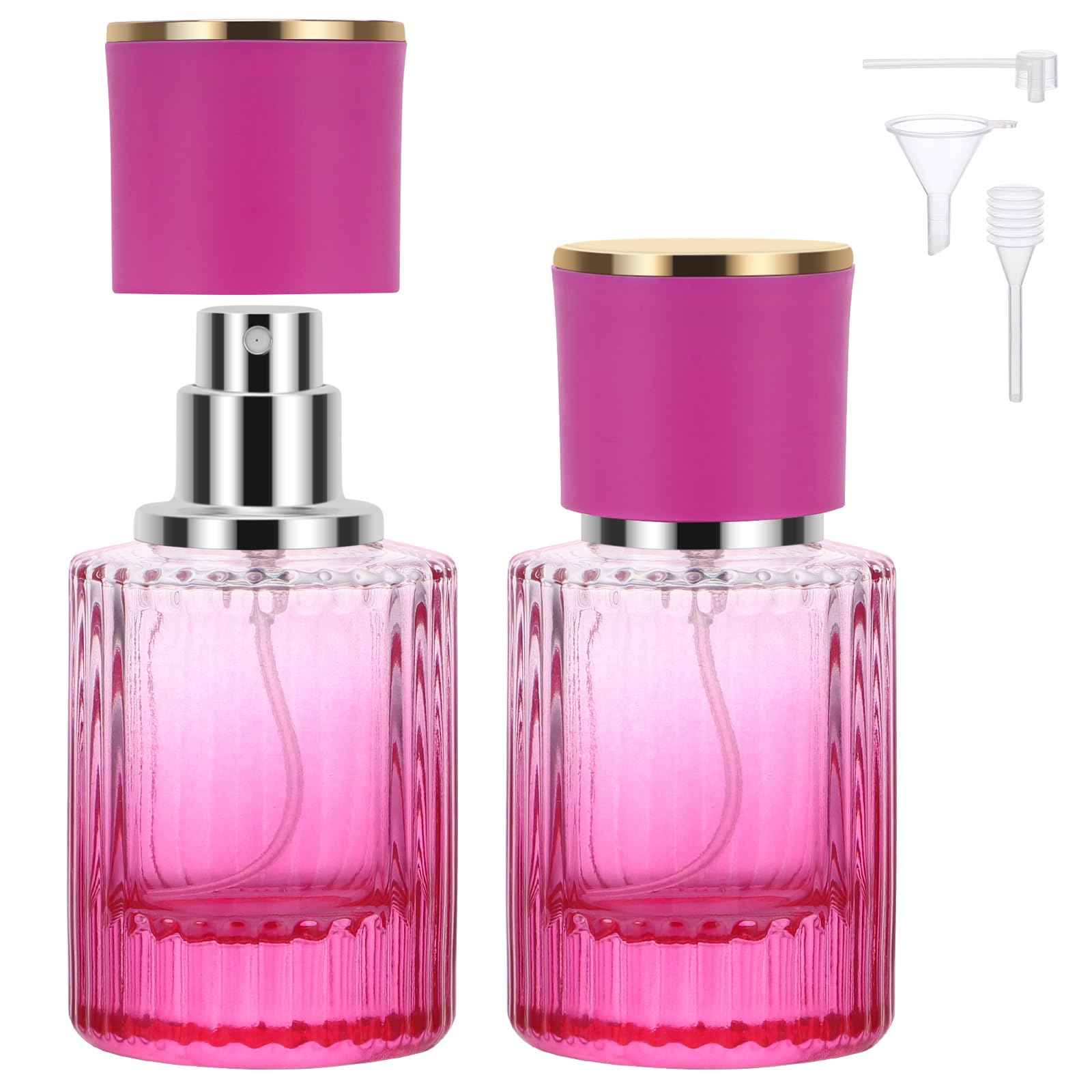 Segbeauty 1Oz Perfume Spray Bottle, 30Ml Empty Glass Cologne Spray Bottles With Perfume Refill Kit, Pack Of 2 Large Travel Colog